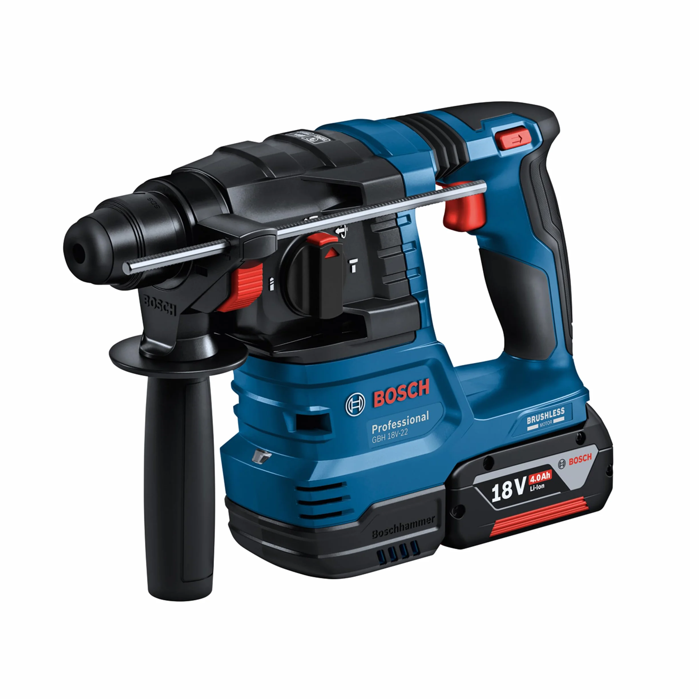 Bosch Professional 18V System Combo kit a batteria: GSB 18V-45 + GBH 18V-22 + GWS 18V-8 (incl. 3 batterie GBA 4.0Ah, GAL 18V-40, borsa degli attrezzi) - Amazon Exclusive