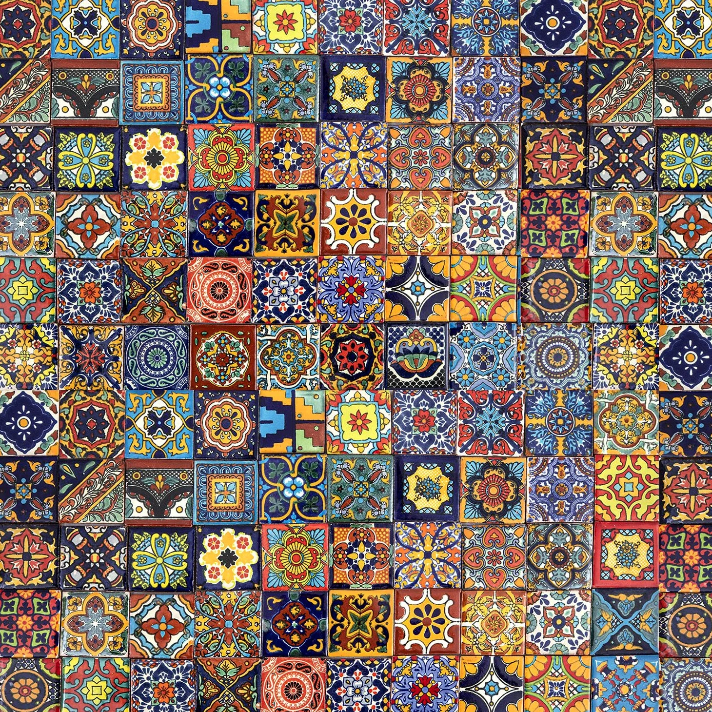 Cerames Piastrelle Mosaico Messicane – 120 ceramiche mattonelle messicane decorative per bagno, doccia, scale, parete posteriore della cucina | Tessere mosaico ceramica 5x5 cm