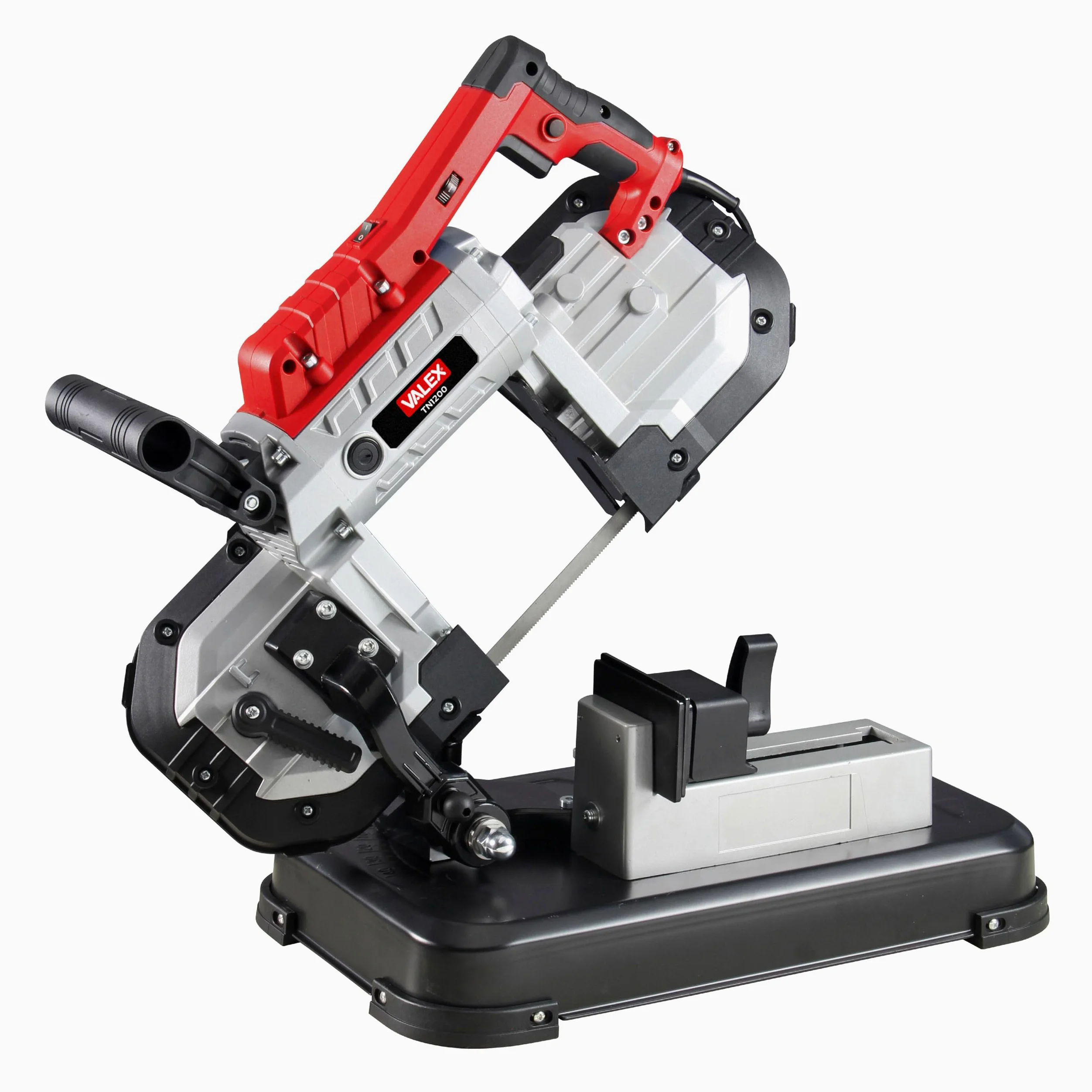 Valex TN1200 Sega a Nastro Portatile, 1200W, per Metalli e Profilati Plastici, Taglio max Ø127mm, con Piedistallo
