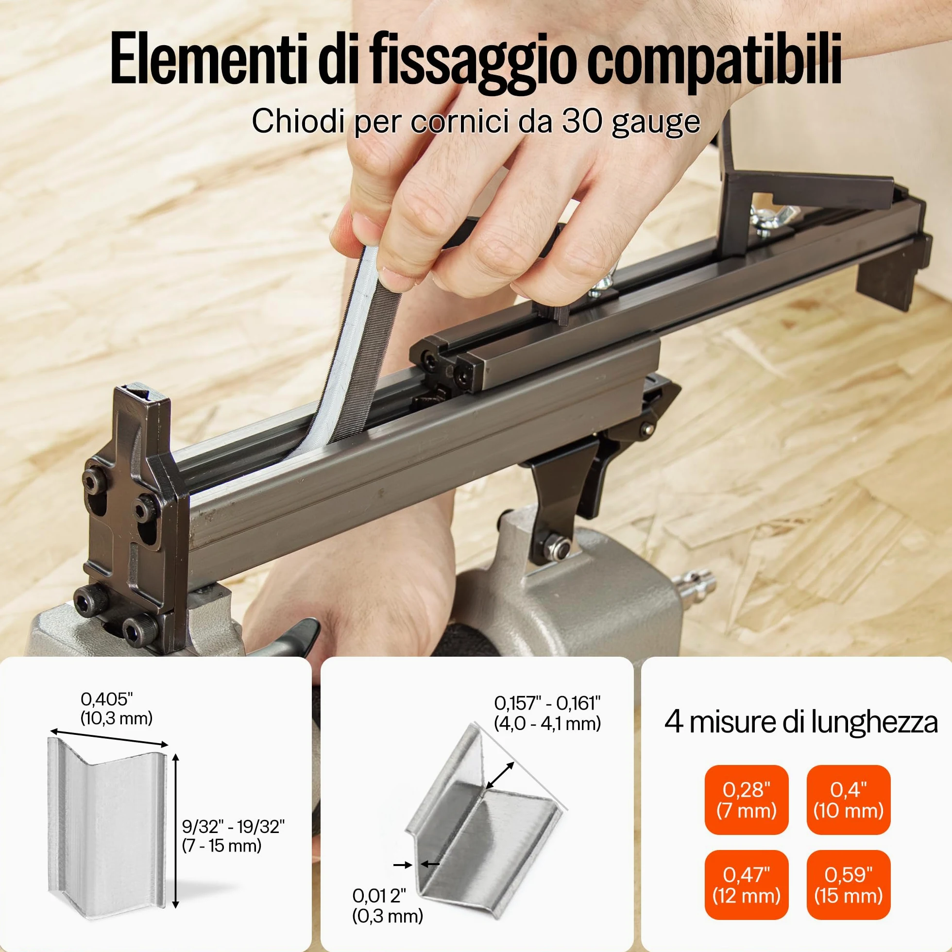 meite V1015B Chiodatrice Pneumatica a V per Cornici, Unisci-Cornici ad Aria Compressa per Cornici da Quadro, Compatibile con Chiodi a V da 7 a 15 mm