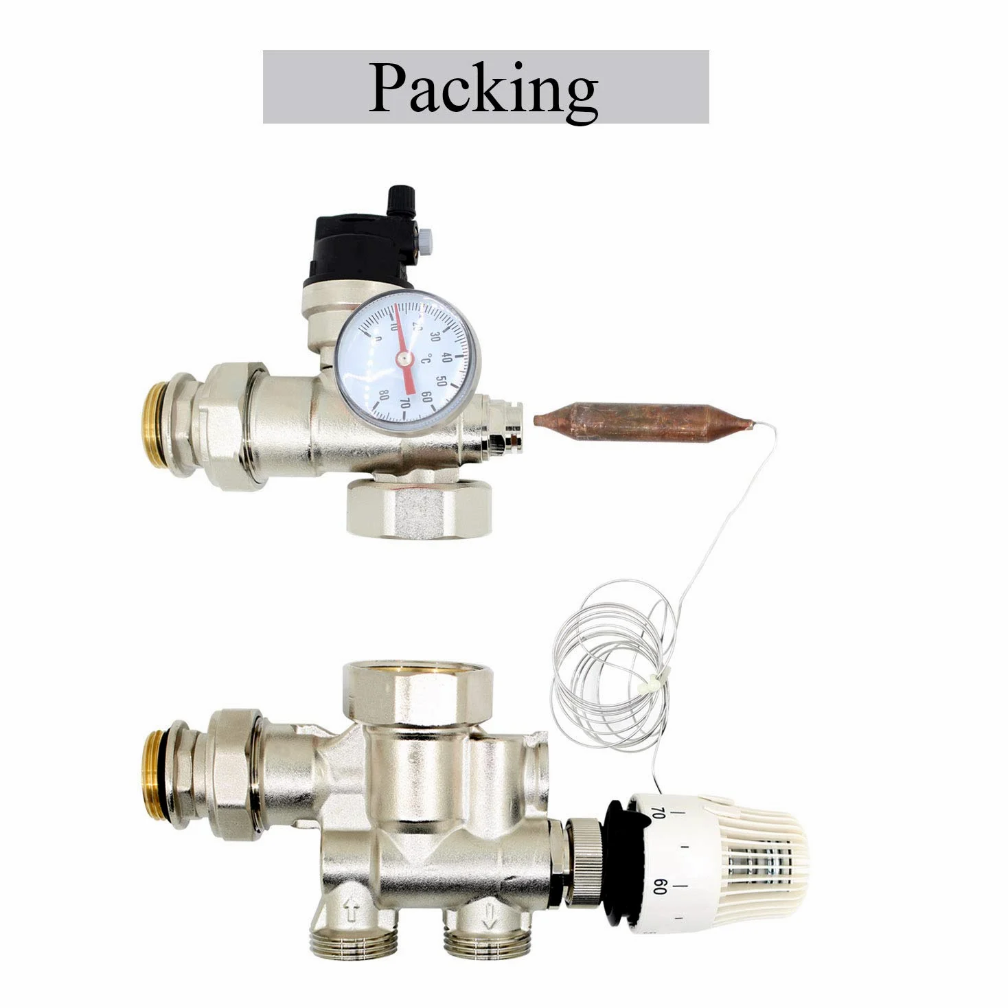 kit gruppo pompa riscaldamento di valvola sfogo aria sicurezza testa termostatica termostato - per collettore riscaldamento a pavimento pompa ricircolo acqua riscaldamento