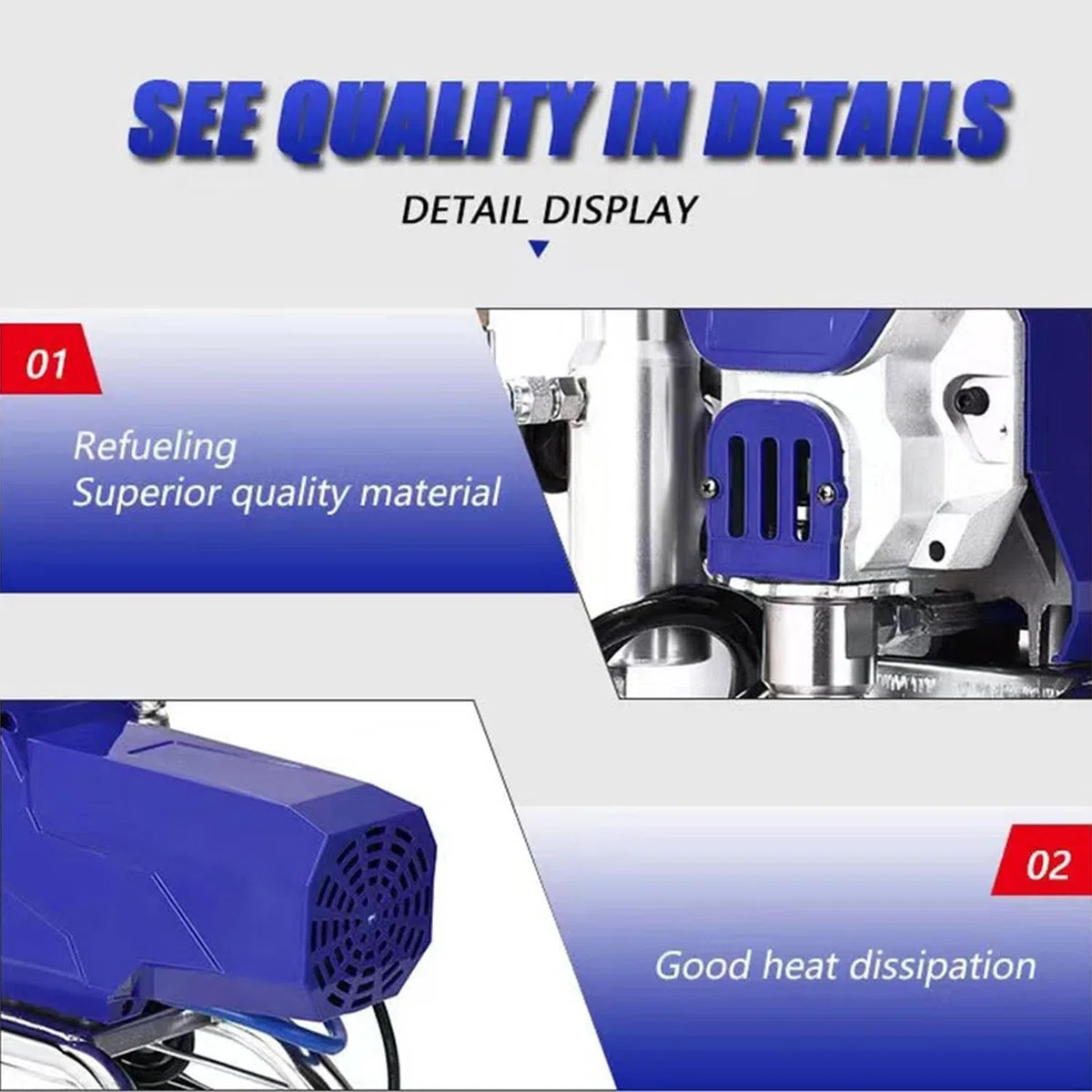 Spruzzatore airless per Pittura murale, Pressione di spruzzo Regolabile per Macchina elettrica per verniciatura, Pistola a spruzzo per Pittura murale ad Alta Pressione per spruzzatura