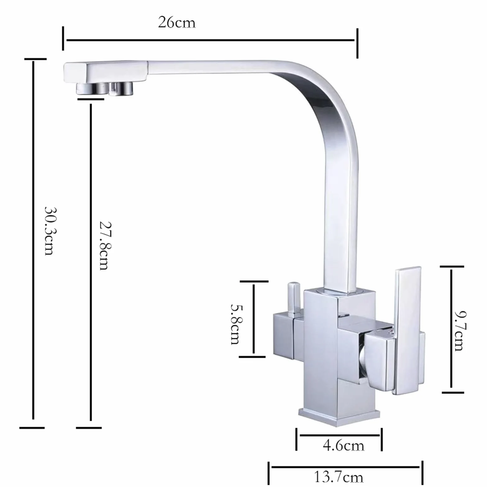 XJTNLB Rubinetto Cucina 3 Vie con Doccetta Estraibile Nero Rubinetto Depuratore Acqua Miscelatore Da Cucina Monocomando