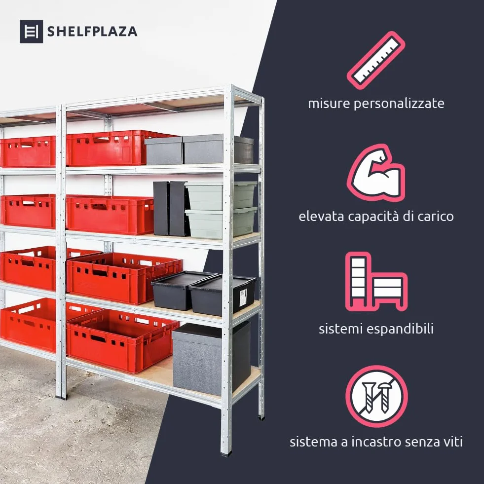 shelfplaza Scaffalatura nera per carichi pesanti, 90 x 120 x 30 cm, con 3 ripiani da 175 kg Nero