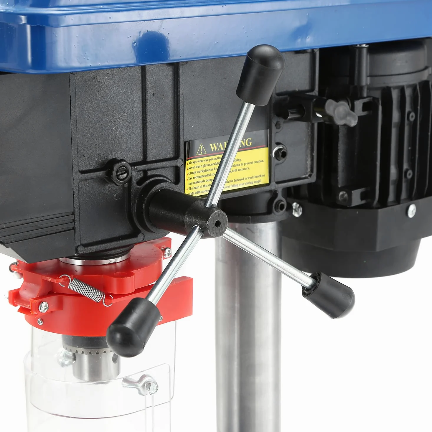 KATSU Trapano a Colonna da Banco con Morsa 375W 5 Velocità 55mm Profondità di Foratura Elettrico Regolabile in Altezza Trapano a Pilastro da Banco Industriale Banco da Lavoro