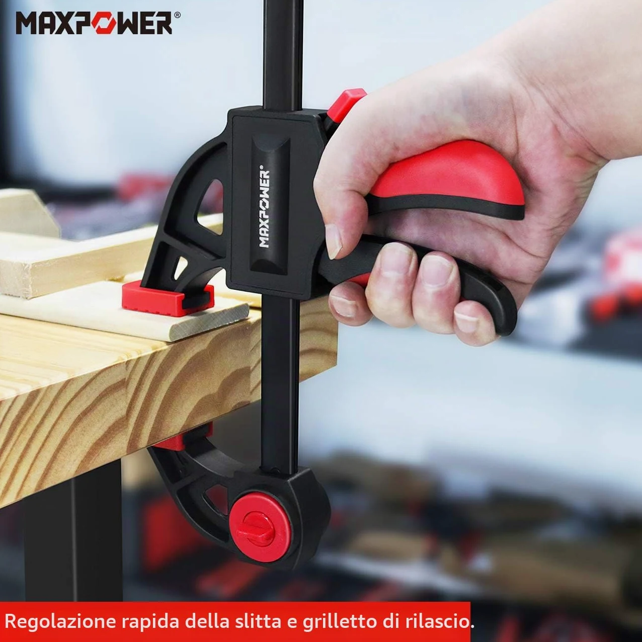 MAXPOWER 4 Pieces Morsetti da Falegname 600mm Forte e Robusto Morsetti per Legno 60cm