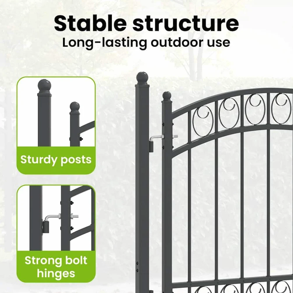 vidaXL Cancello per recinzione EMMEN 100 x 100 cm, Sicurezza per Giardino e Terrazza, Cancello in Acciaio Moderno, Barriera Resistente, Montaggio Facile