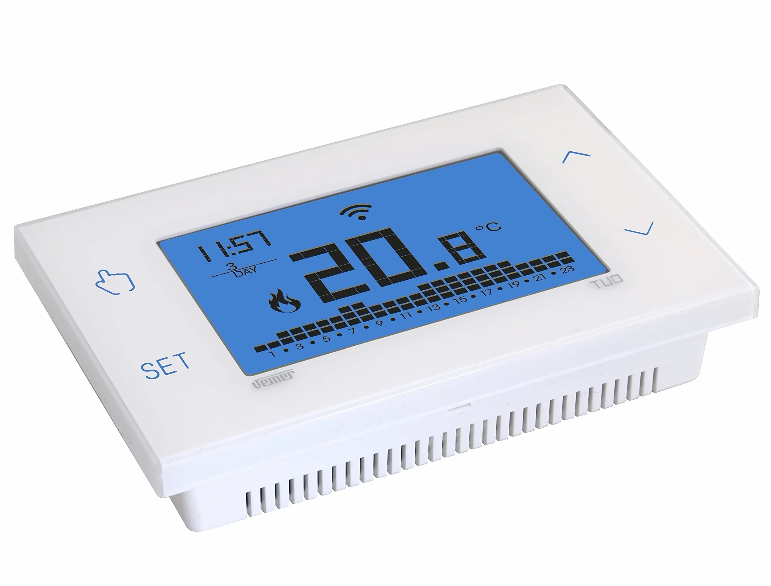 VEMER - Termostato TUO WIFI BATTERIA VE788600 Smart Programmabile per Caldaia Compatibile con Alexa e Google Home Bianco