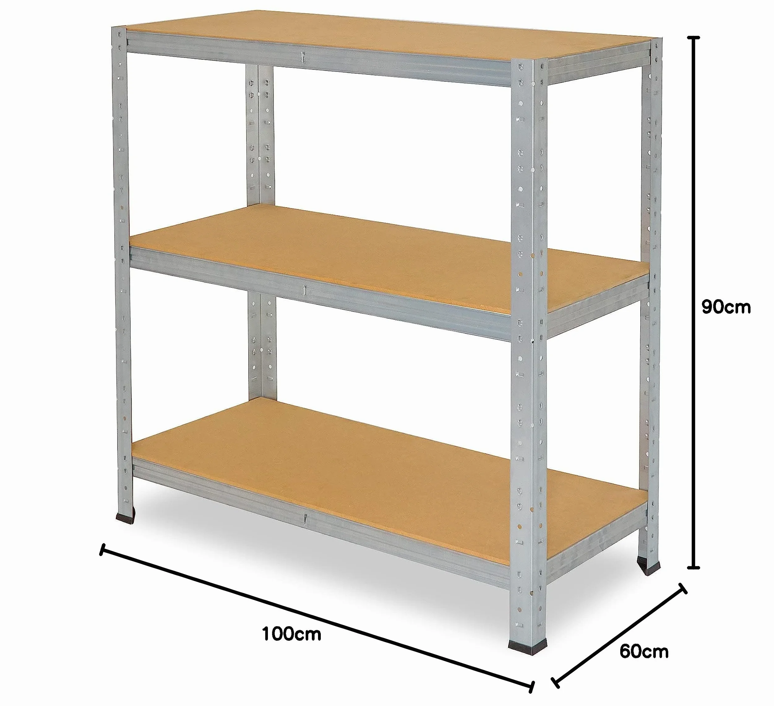 shelfplaza® 90x100x60cm HOME Scaffale metallo per carichi pesanti zincato con 3 ripiani con 175kg capacità di carico/Scaffali in metallo per garage come scaffali per ripostiglio o officina