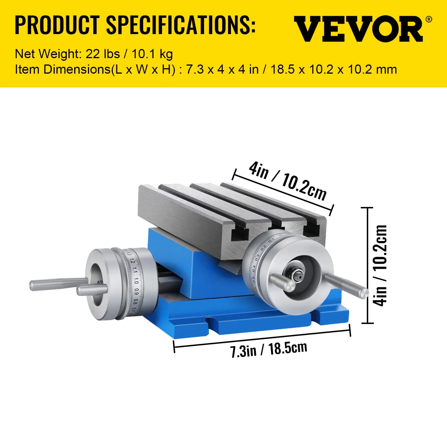 VEVOR MX-75 Multifunzionale Fresa Tavolo da Lavoro 185 x 100 mm Fresatura Tavolo da Lavoro X 80 mm Y 75 mm Croce Tavolo Trapano Da Tavolo per Trapano e Fresatrici (MX-75)