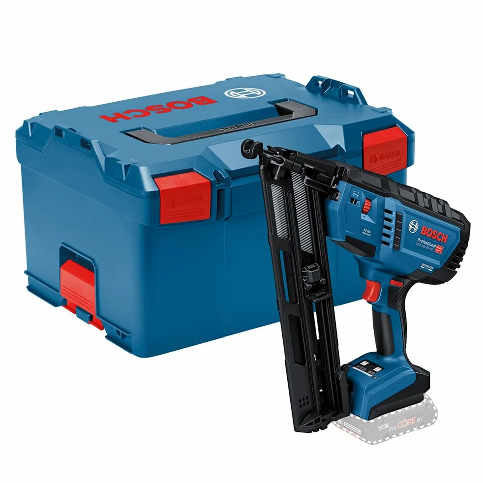 Bosch Professional 18V System Chiodatrice legno GNH 18V-64 MD (azion.sing./a contatto,idonea per i seguenti chiodi: 32–64 mm,15 GA (1,8 mm) e ang. caricatore da 34°, L-BOXX, senza batt./caricabatt.)