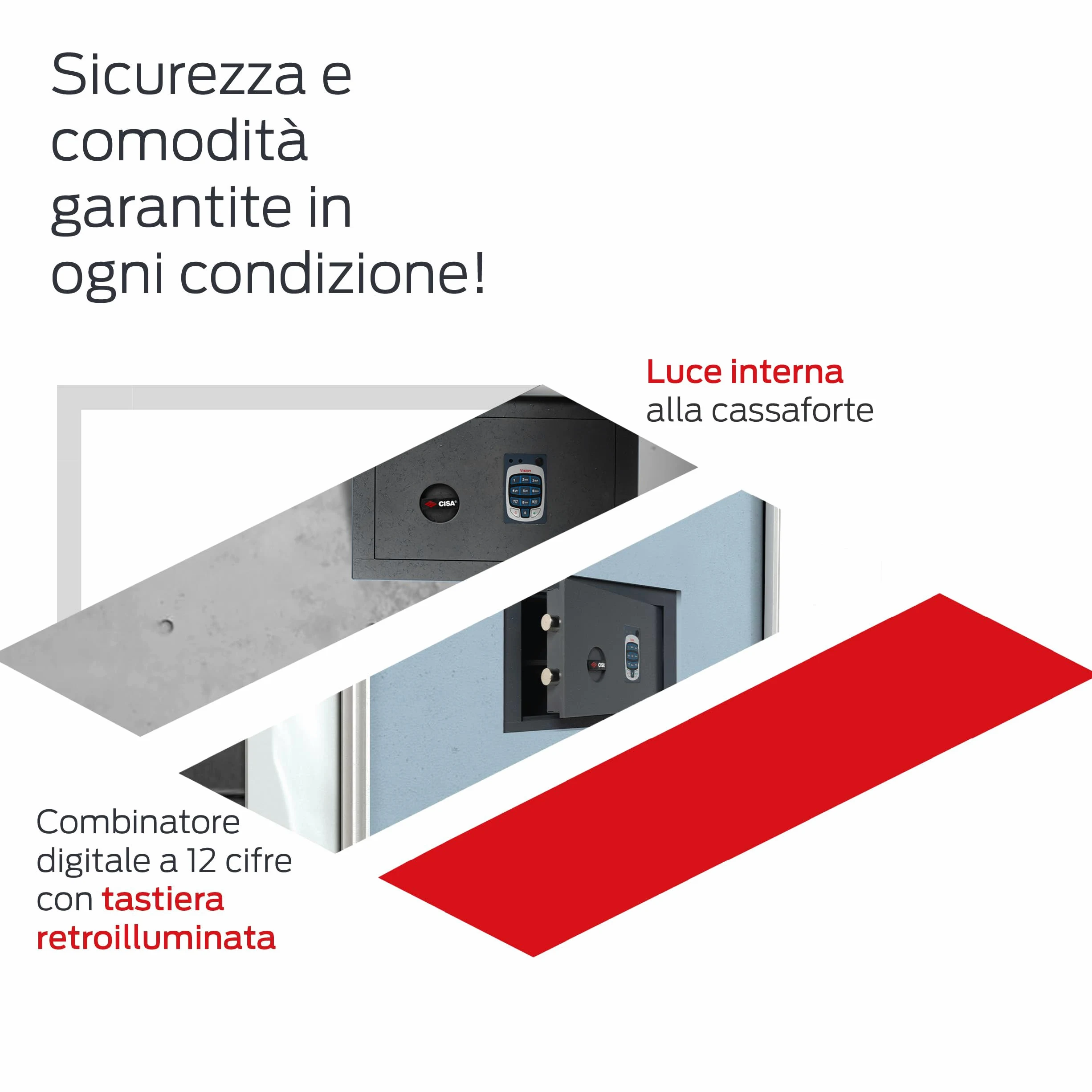 CISA - Cassaforte a Muro Elettronica DGT Vision 182710310 - Cassaforte Piccola LxHxP 36x24x20 cm - 1000 Miliardi di Combinazioni Possibili - Totale Sicurezza contro Aperture Indesiderate