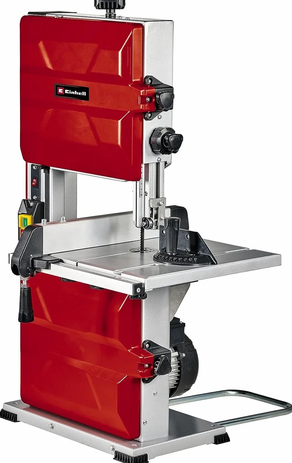 Einhell Sega a nastro TC-SB 245 L (400 W, 726 m/min, larghezza di passaggio 245 mm, altezza di taglio max. 101 mm, piano di taglio regolabile, guida parallela e angolare, collegamento di aspirazione)