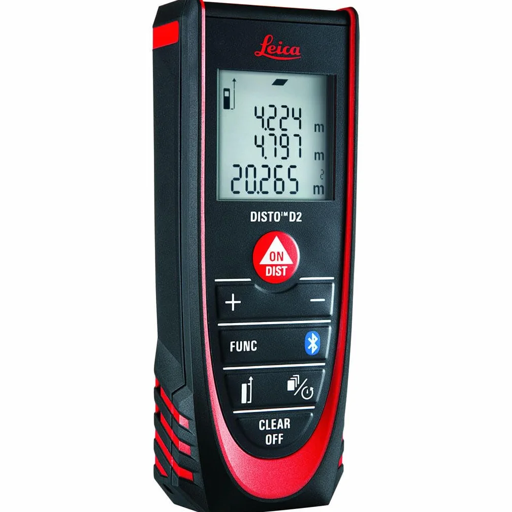 Leica DISTO D2 – metro laser multifunzione dotato di Bluetooth (associazione tramite app) per la misura di distanze, superfici e volumi (utilizzabile negli ambienti interni)