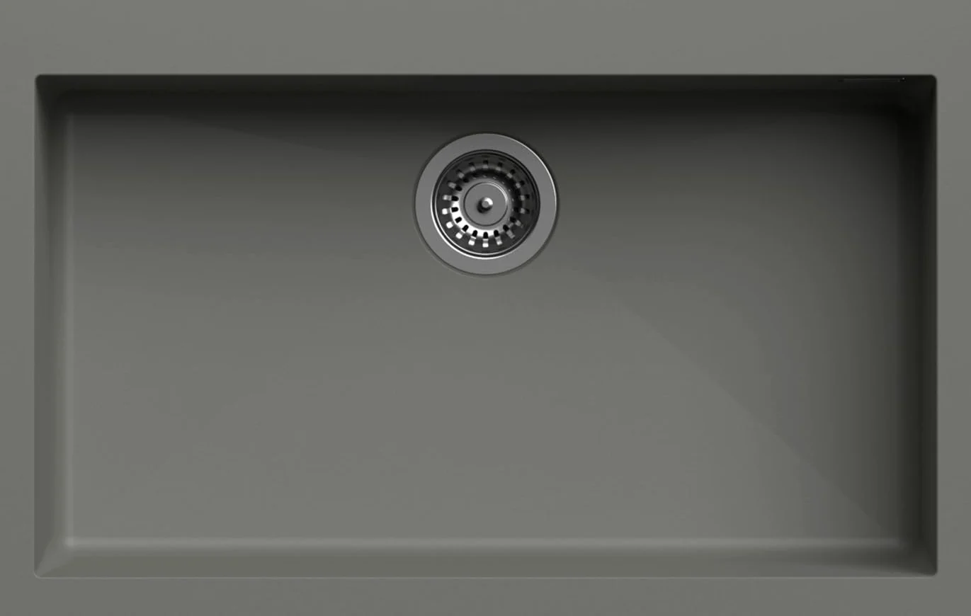 Lavello cucina Ettore Mix cenere grigio medio 1 vasca/vascone 79 x 50 cm Made in Italy