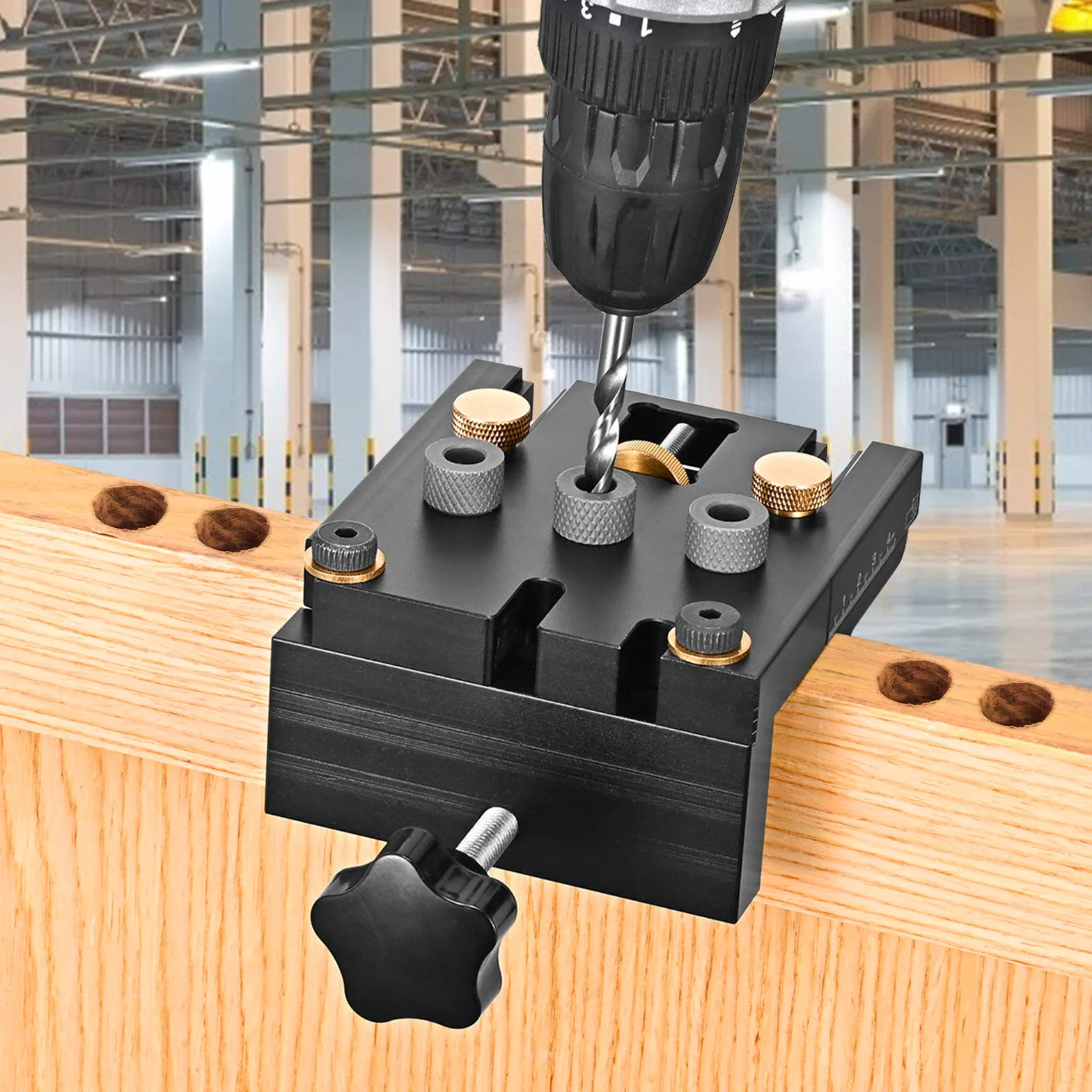 Dima per Fori a Tasca Kit di Dima per Spinatura Legno Guida di Foratura per Angolo Posizionatore Localizzatore di Fori Obliqui Carpentieri Guida di Perforazione Regolabile
