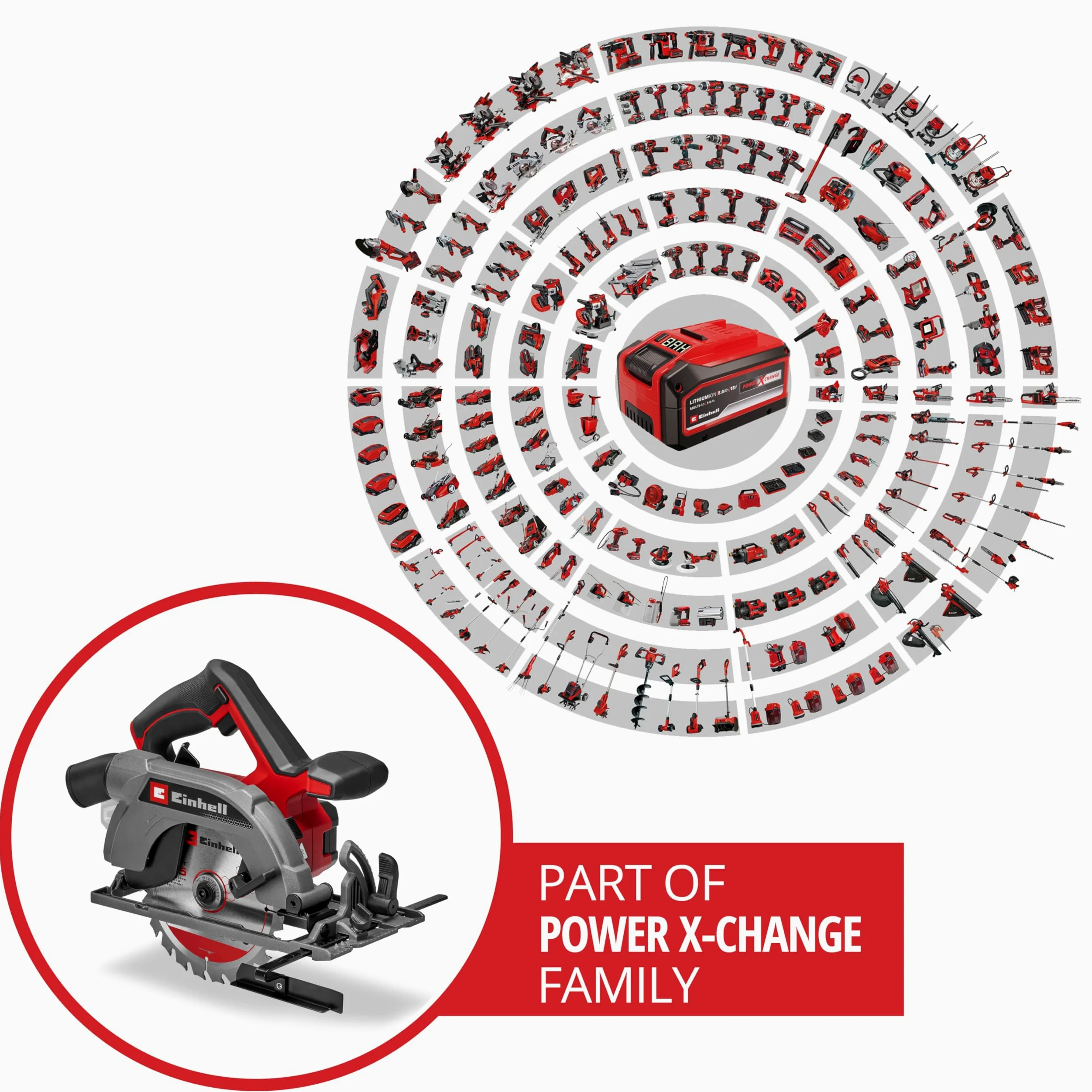 Einhell Professional Sega circolare TE-CS 18/165-2 Li - Solo Power X-Change (18 V, Ø 165 mm, lama, profondità di taglio 57 mm, installazione senza attrezzi, batteria esclusa)