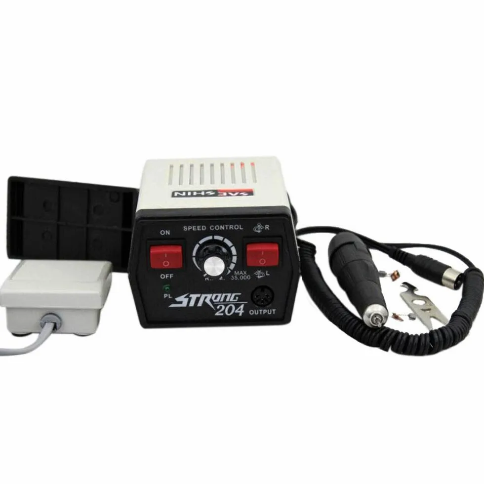Lucidatrice micro motore Strong 204 + 102 L, 65 W, design compatto, rotazione destra/sinistra, adatta per lavori di precisione