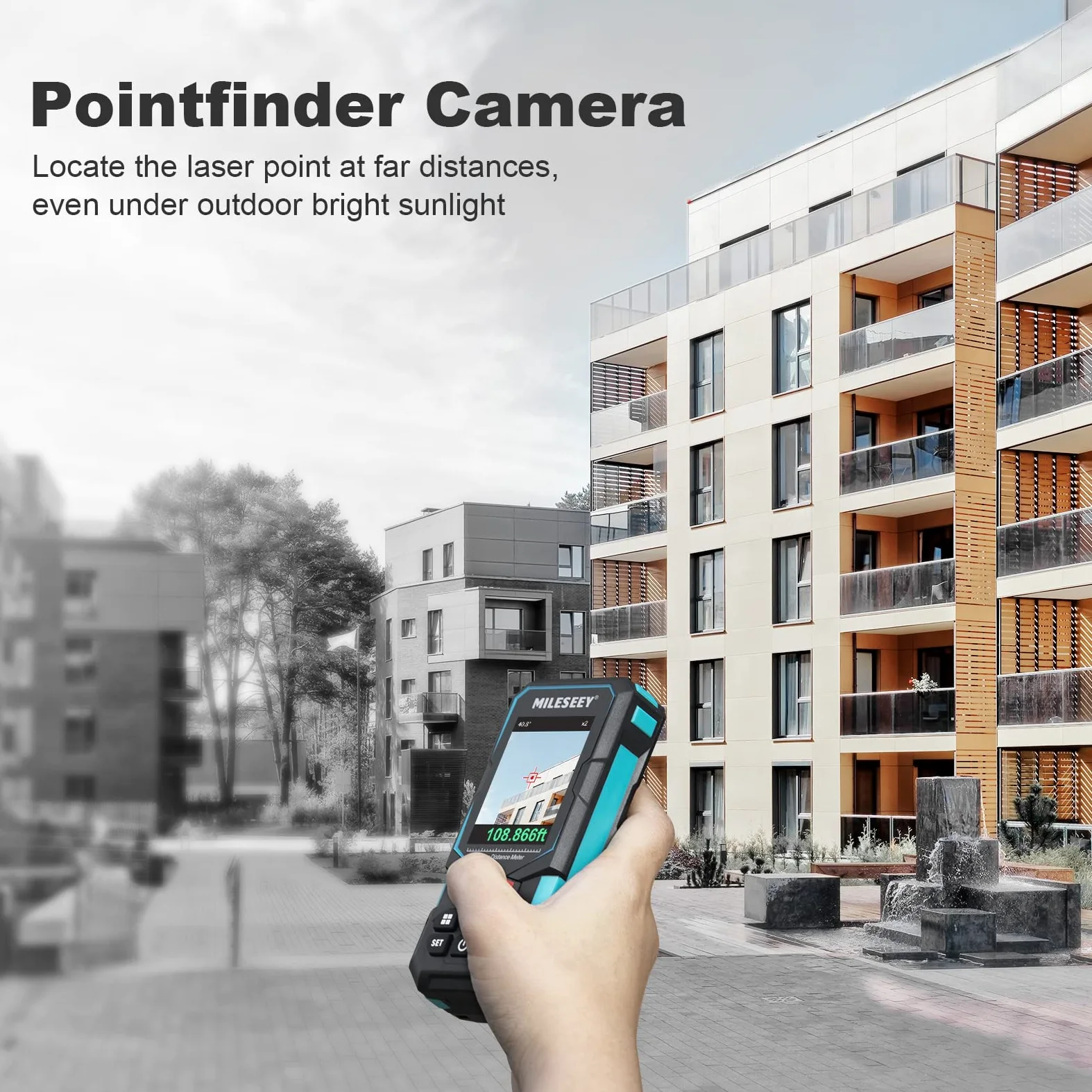 MiLESEEY Telemetro Laser S7, Fotocamera Integrata, Fino a 100 m, Tecnologia P2P, Batteria Ricaricabile AAA, IP65, Metro Laser Professionale Multifunzionale
