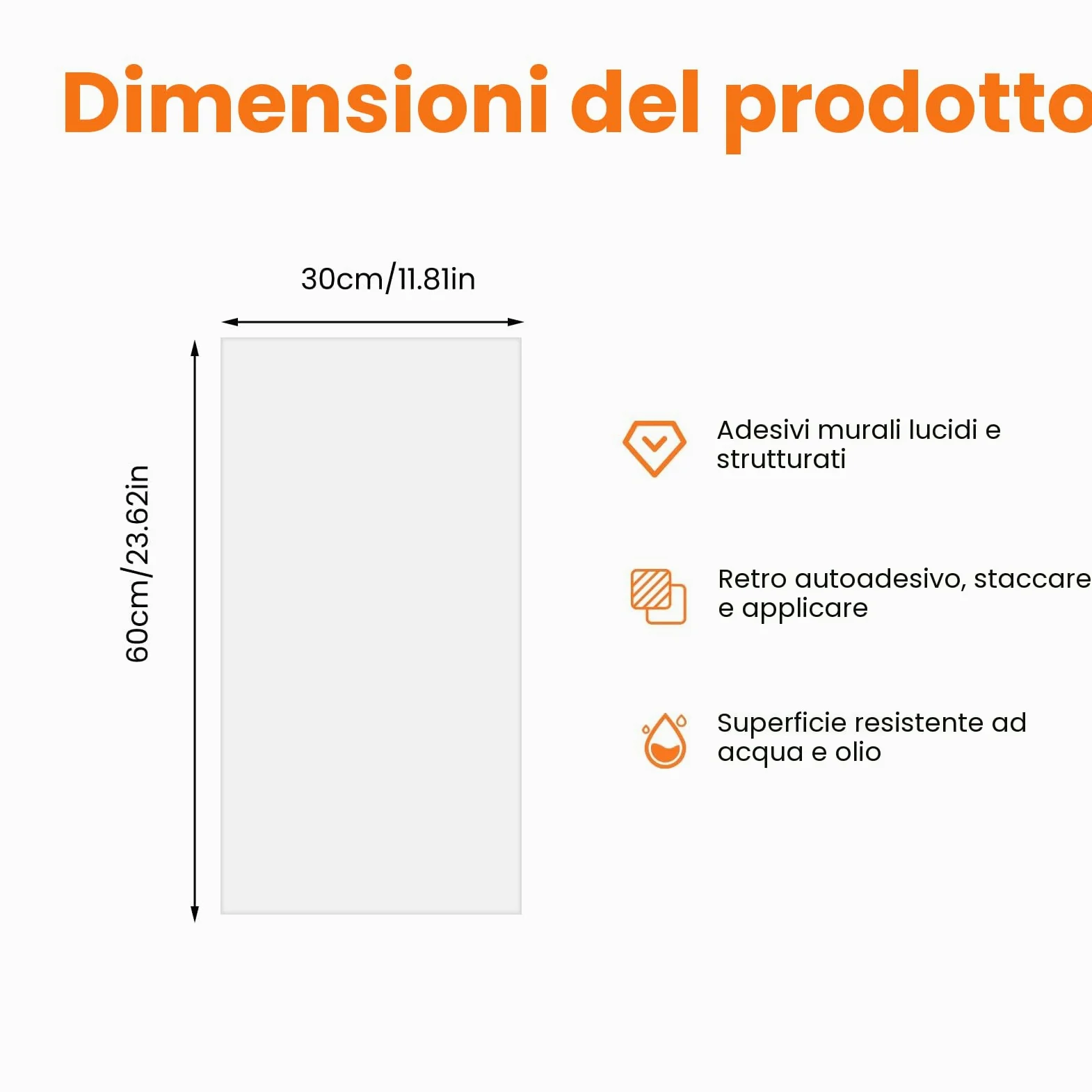Pannello da parete autoadesivo, 10 pezzi, effetto marmo, 60 x 30 cm, in PVC, impermeabile, resistente all'olio, per cucina, bagno, soggiorno (tipo H)