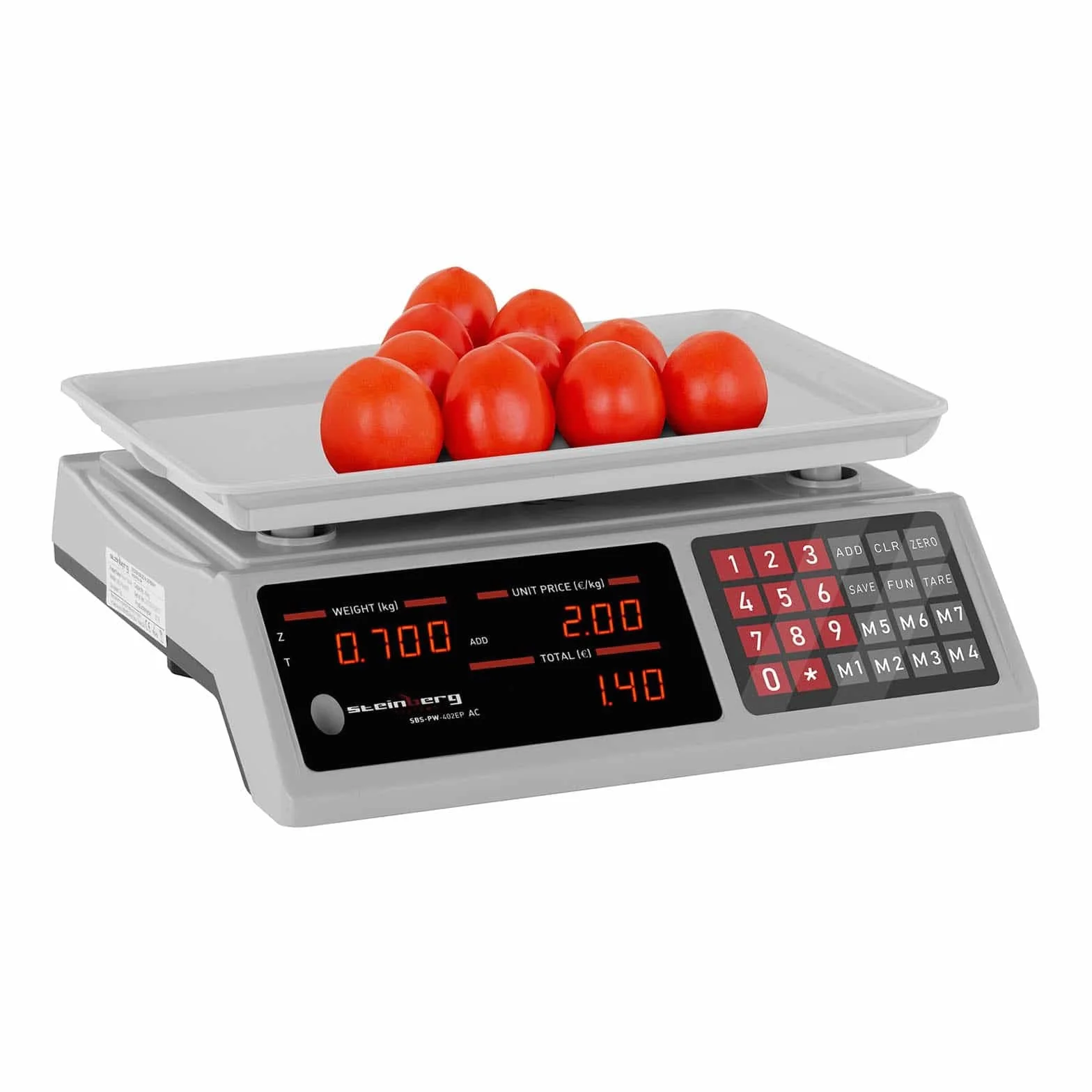Steinberg Bilancia Contapezzi Bilancia di Controllo SBS-PW-402EP (Plastica ABS, 4 V, 8 ore, 4 Ah, 0-40 kg)