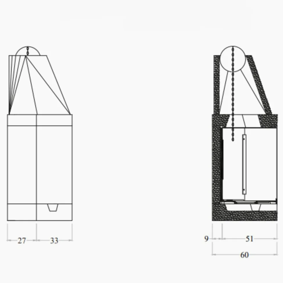 Camino Legna Prefabbricato Ghisa Focolare Aperto M110 TGH Design Ambiente Arredo Interni Riscaldamento