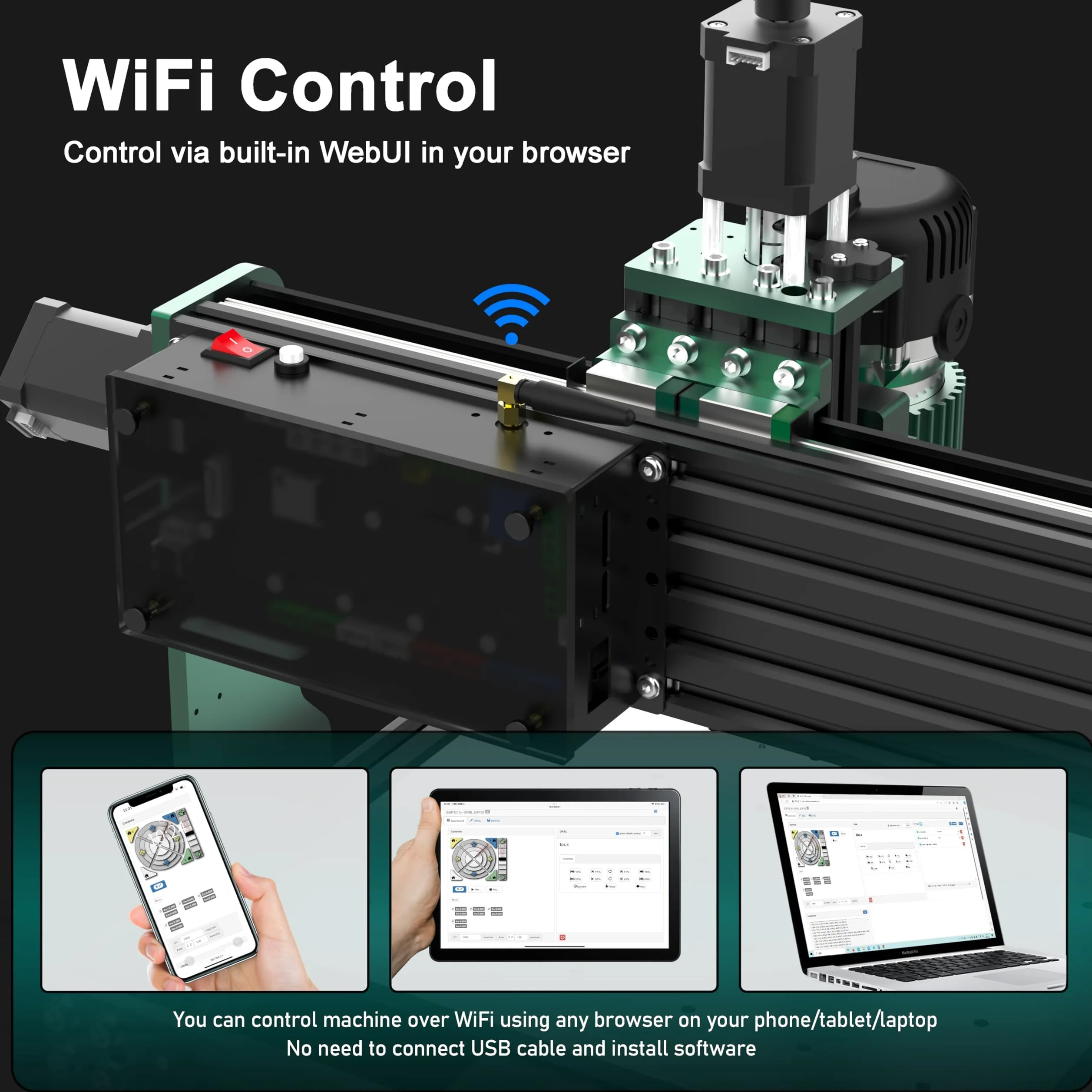 Fresatrice verticale CNC 3060-Evo Max, completamente in metallo con doppio asse XYZ, guide lineari in acciaio con fresatrice superiore da 800 W, ideale per il taglio di alluminio, ottone