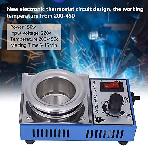 220 V 150 W Solder Pot Saldatura Dissaldante Bagno 50mm ST-21C 450 Gradi Max Tin Forno di fusione termoregolazione Saldatura Dissaldante Bagno