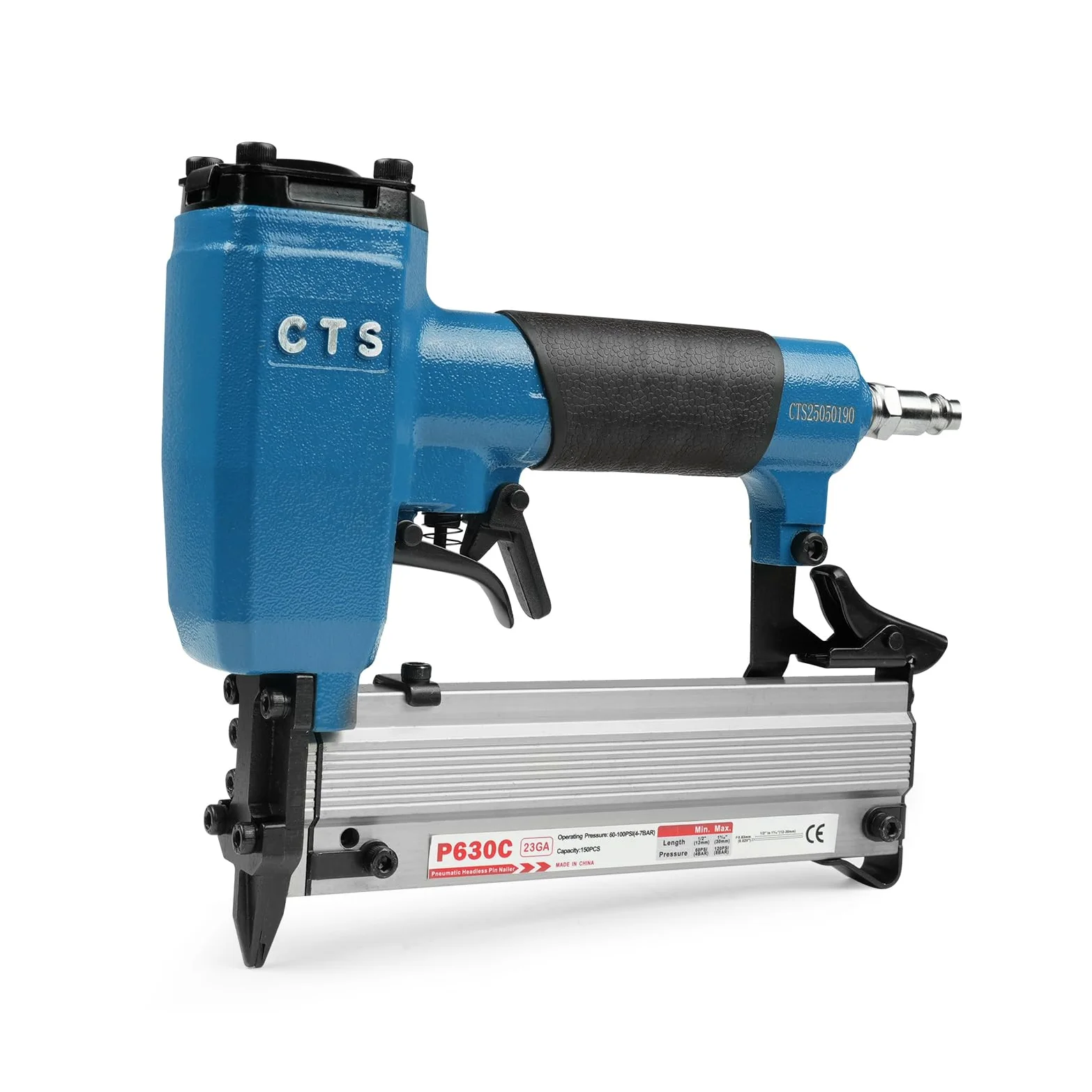 P630C - Chiodatrice pneumatica con pin da 23 gauge, 3000 chiodi inclusi, pistola con pin senza testa e grilletto di sicurezza, adatta per chiodi da 12 a 30 mm, micro pin per armadi
