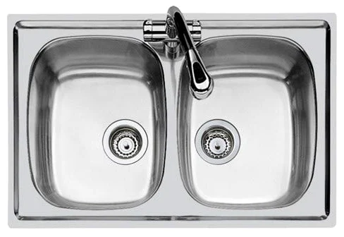 Foster Lavello a 2 vasche in acciaio INOX, 790 mm, 500 mm