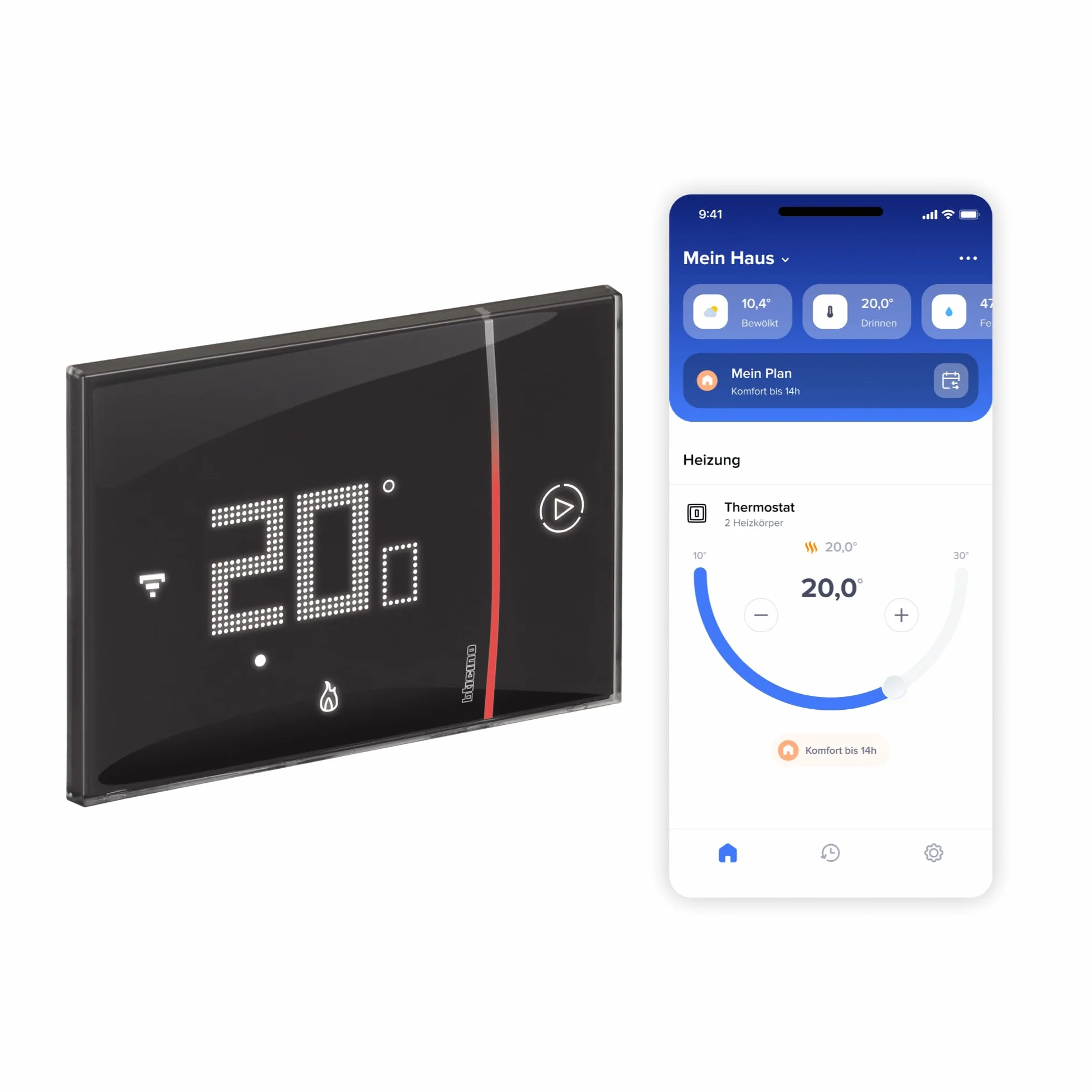Bticino Termostato WiFi intelligente Smarther2 with Netatmo XG8002, Incasso, Nero - versione professionale