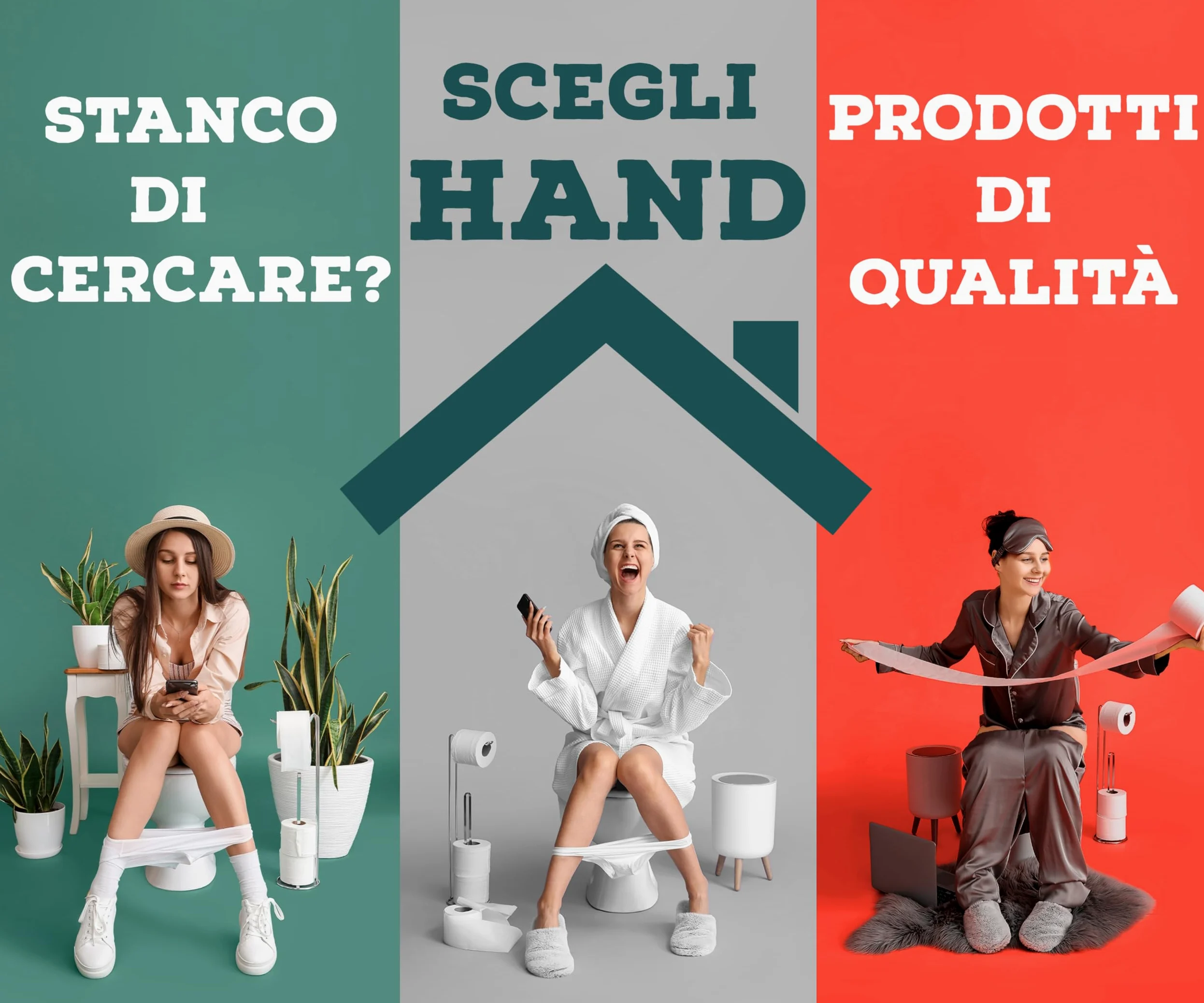 HAND - Tavoletta Water Universale in Legno con Cerniere Cromate Antiruggine - Copriwater Universale (Classica)