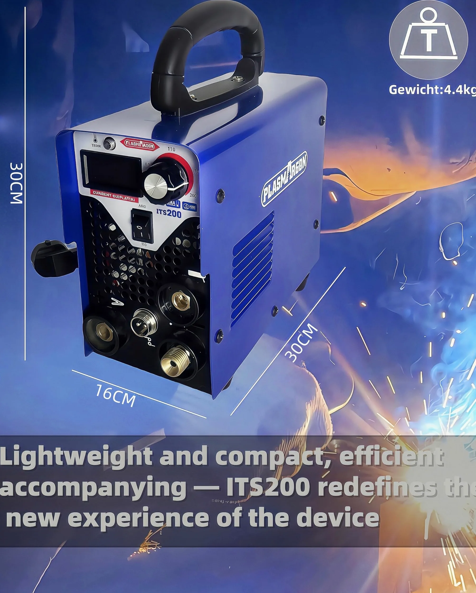 ITS-200 TIG Saldatrice con 200 Amp e MMA, 2 in 1 Combi TIG saldatrice DC TIG per saldatura di acciaio, acciaio inossidabile