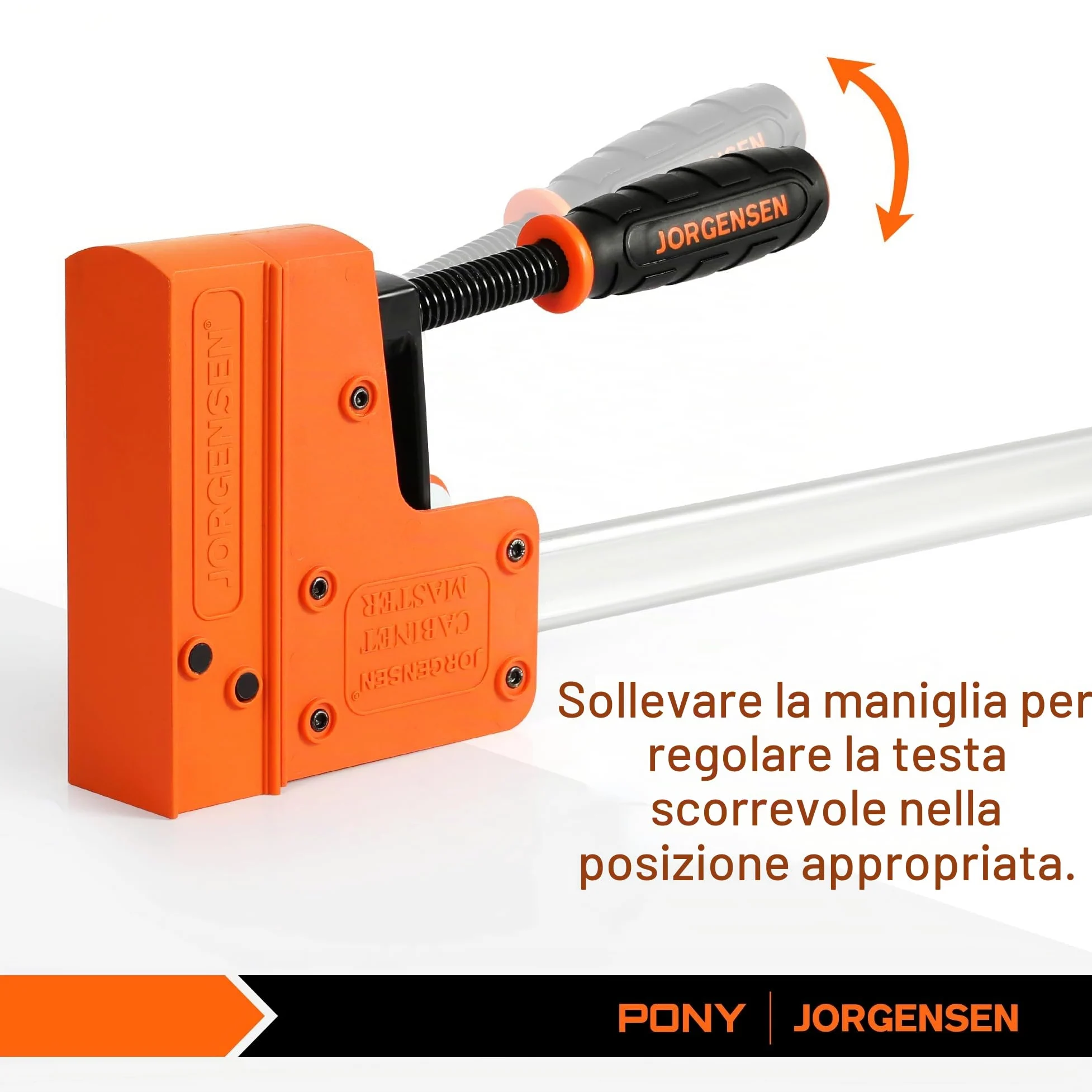 JORGENSEN Profi Morsetti da Falegname 2 Pezzi Serraggio 680 kg, 2-in-1 Set di Morsetti per Legno a sgancio rapido da 600mm, Morsetti a barra Fissaggio del Legno con una Sola Mano