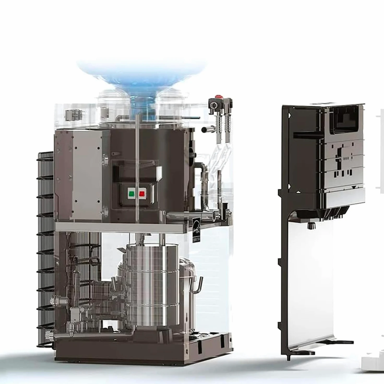 Avilia Erogatore d'Acqua Elettrico - Distributore Acqua a 2 Temperature con Riscaldamento 500W, 0.5L, e Raffreddamento 70W, 1.5L, in ABS e Acciaio Inox, 29x38x28cm