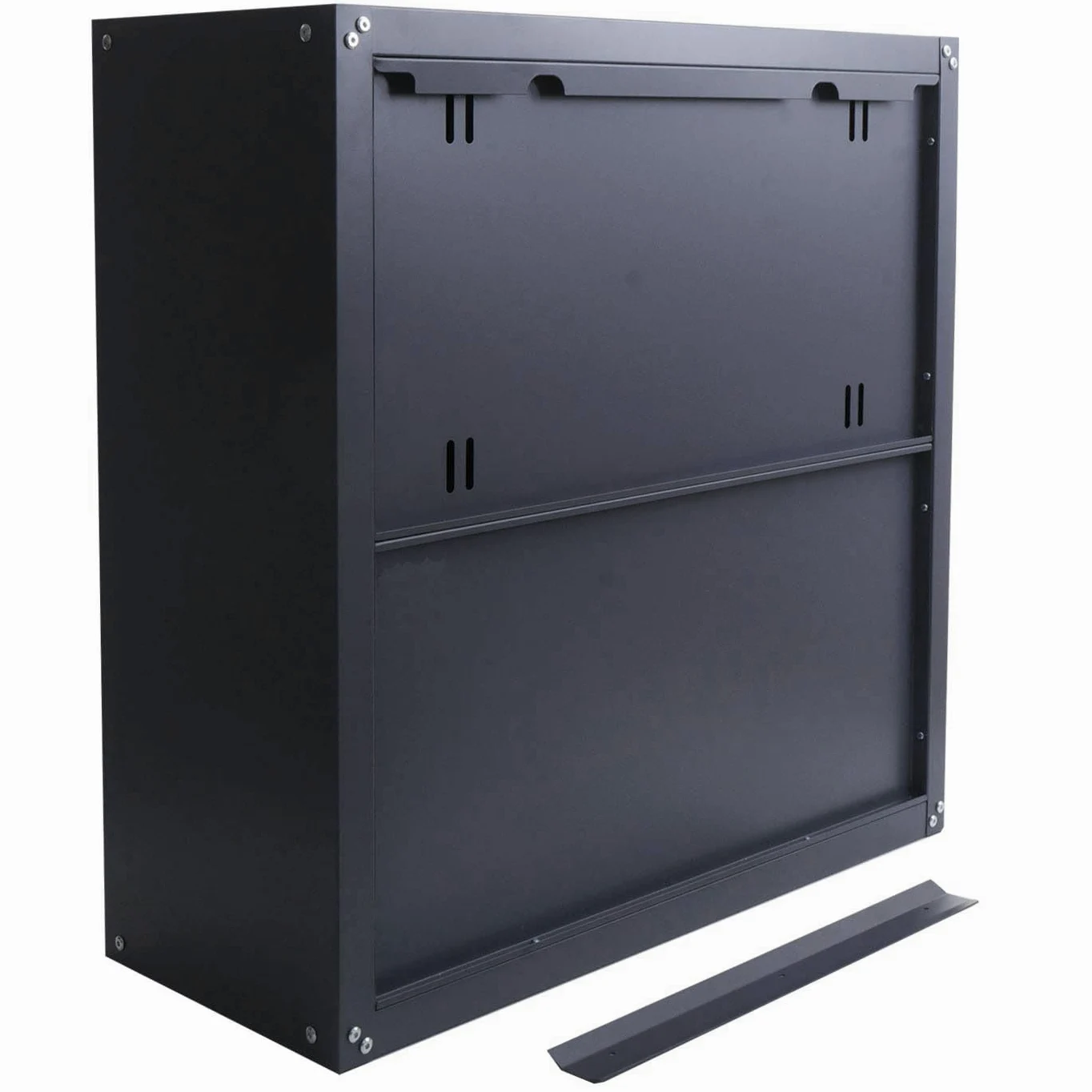 Mendler Armadio pensile HWC-O52, armadietto a muro, garage, con serratura, in acciaio 77x77x31cm - grigio chiaro/grigio scuro