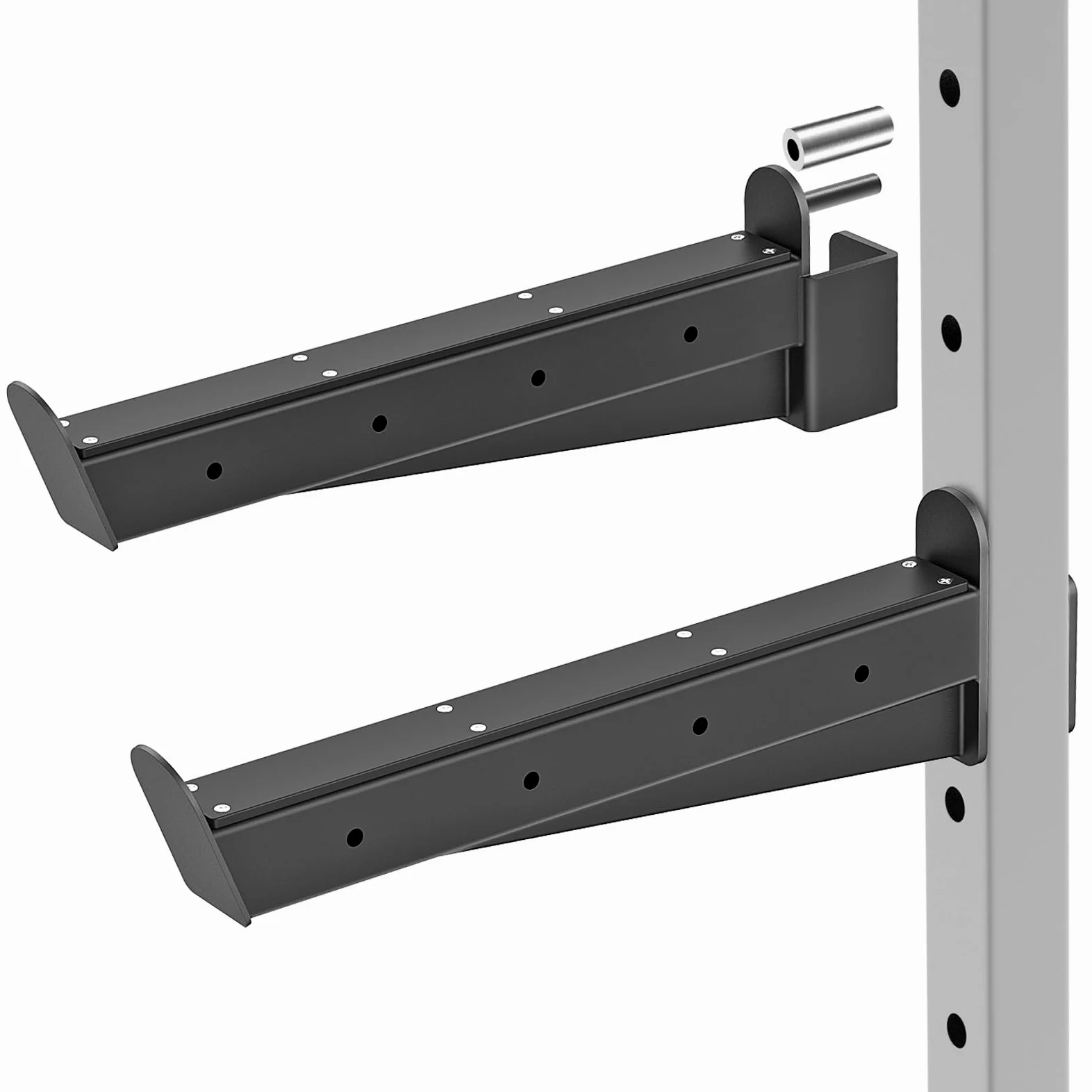 Kipika Bracci di sicurezza e ganci a J per power rack da 5,1 x 5,1 cm e 7,6 x 7,6 cm, resistenti supporti per bilancieri e catture con cuscinetti in gomma, accessori per power rack per squat, panca e