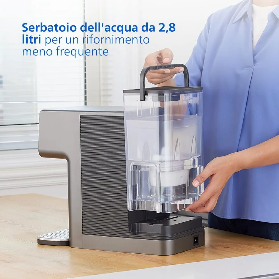 Philips 3500 Series Erogatore di Acqua Calda e Fredda con Filtrazione Taste+, Acqua Filtrata Calda e Fredda in Pochi Secondi, Protezione Antibatterica UV-C, Nessuna Installazione Necessaria