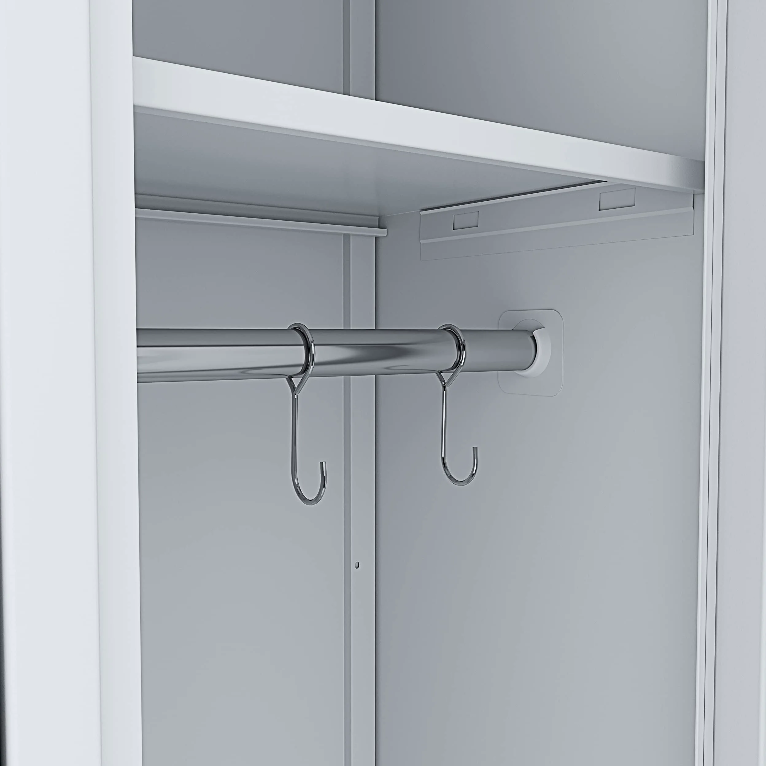 Armadietto Spogliatoio Sporco/Pulito 2 Posti In Lamiera Di Acciaio Salvaspazio Con Chiave Ripiano Appendiabiti Ganci e Porta Cartellino Per Interno Lavoro Piscina 180 x 33 x 68.5 Cm Grigio