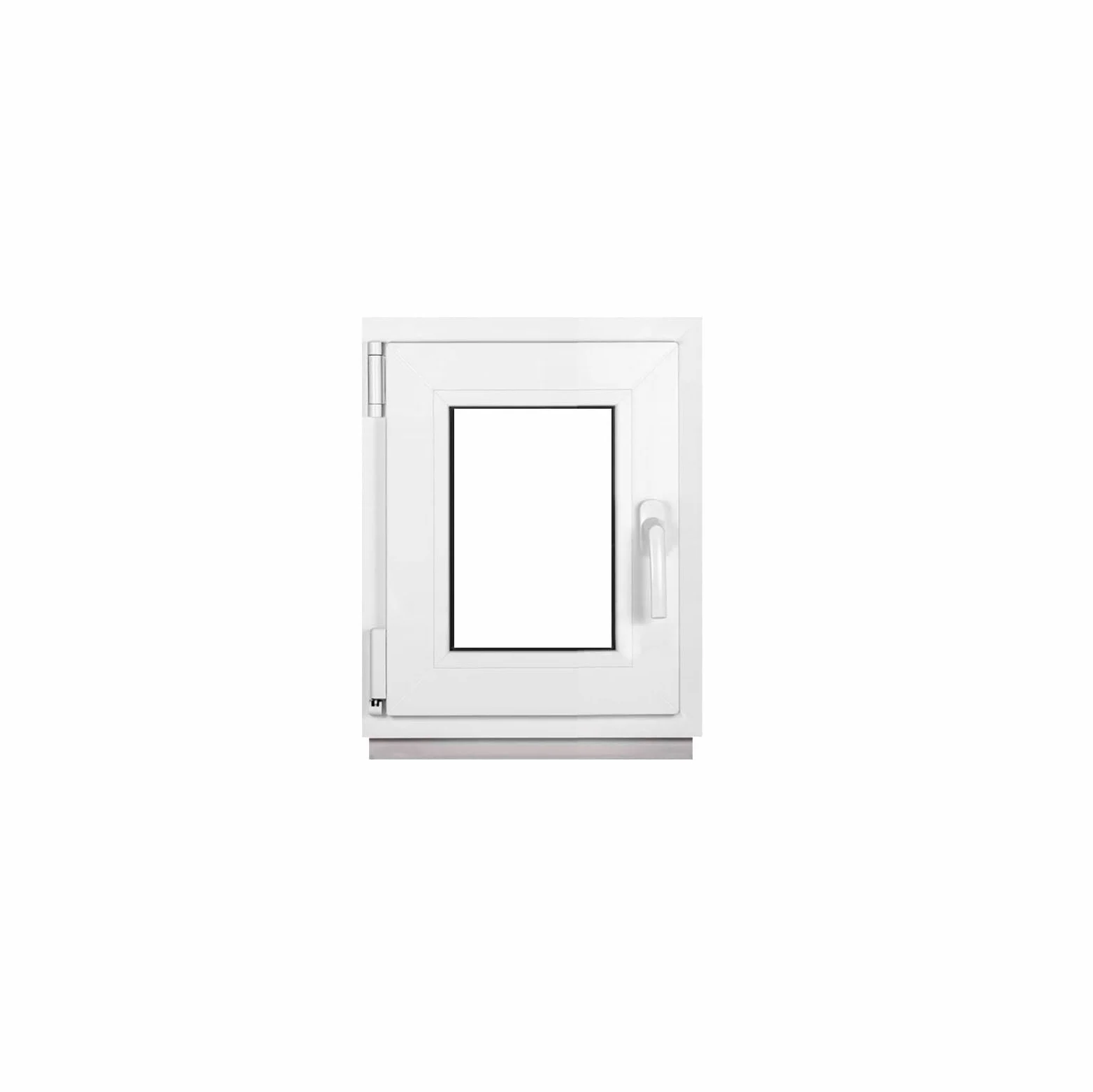 Finestra Seminterrata Piccola in PVC Bianco, Larghezza x Altezza 40 x 50 cm (400 x 500 mm), Doppi Vetri (32 mm), Anta-Ribalta, Girevole DIN Sinistra – Premium