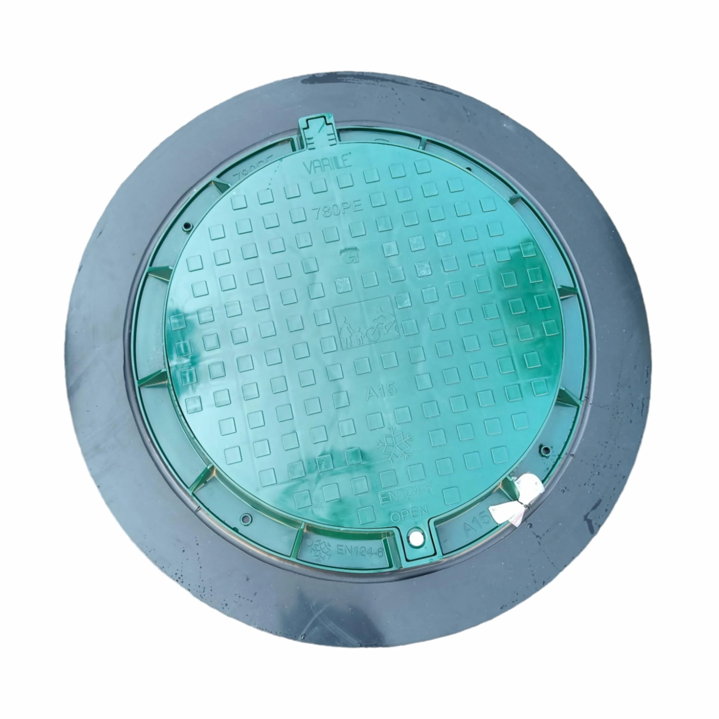 Varile 1100mm XXL Copertura tombino in plastica I coperchio pozzetto universale I coperchio cisterna (verde)