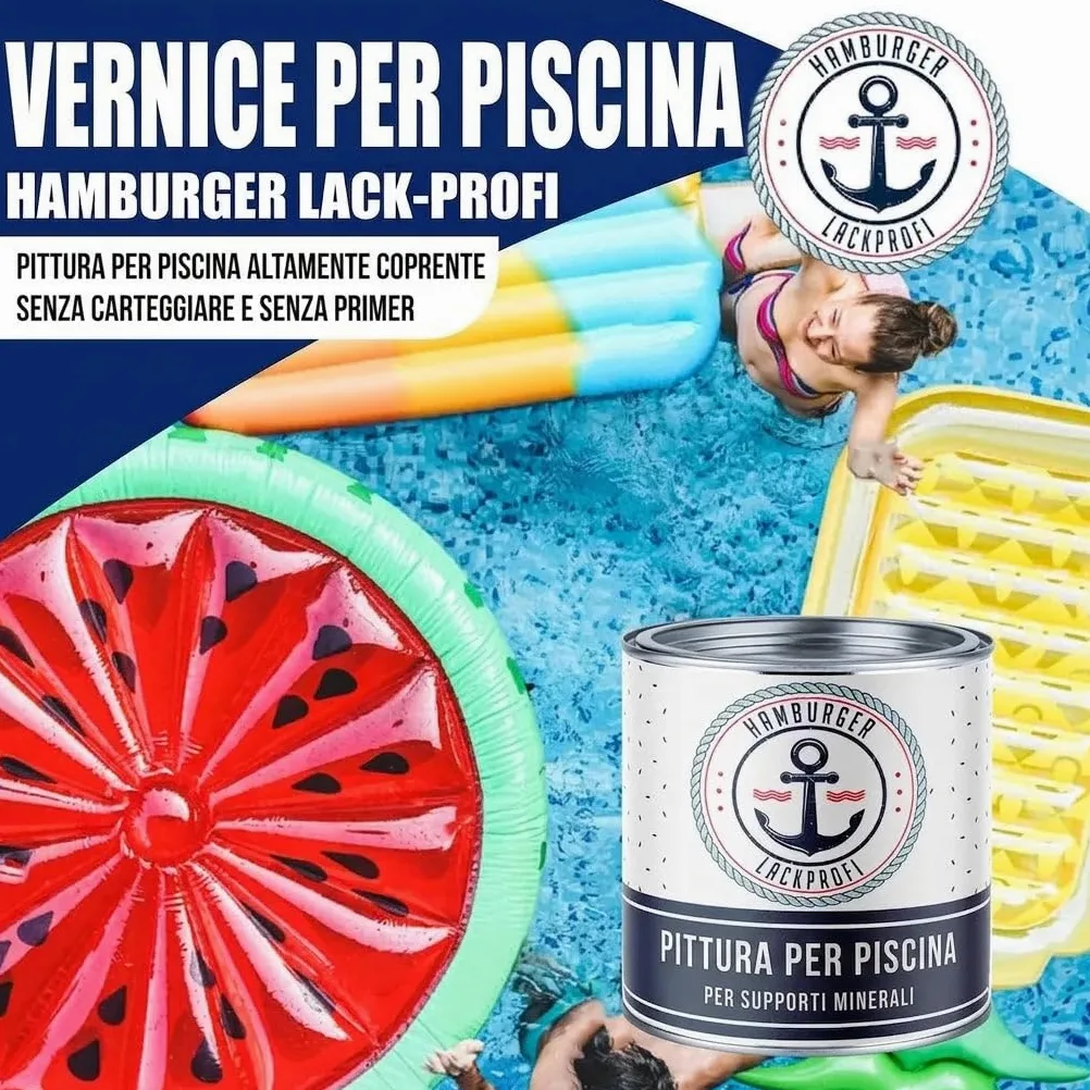 Pittura per piscina 2K lucido Verde per GFK, plastica e poliestere kit RAL 6027 Verde chiaro acqua – pittura per piscina 2K – rivestimento per piscine – vernice subacquea (5 L) Hamburger Lack-Profi