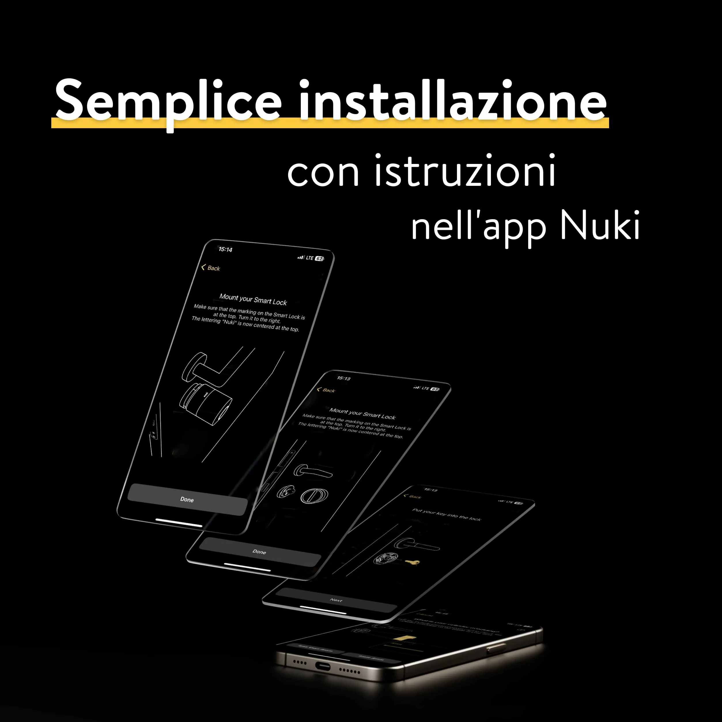 Nuki Smart Lock Pro con Bluetooth, Wi-Fi & Matter, Integrazione in Smart Home, Serratura elettronica per chiusura remota, installazione retrofit senza sostituzione del cilindro