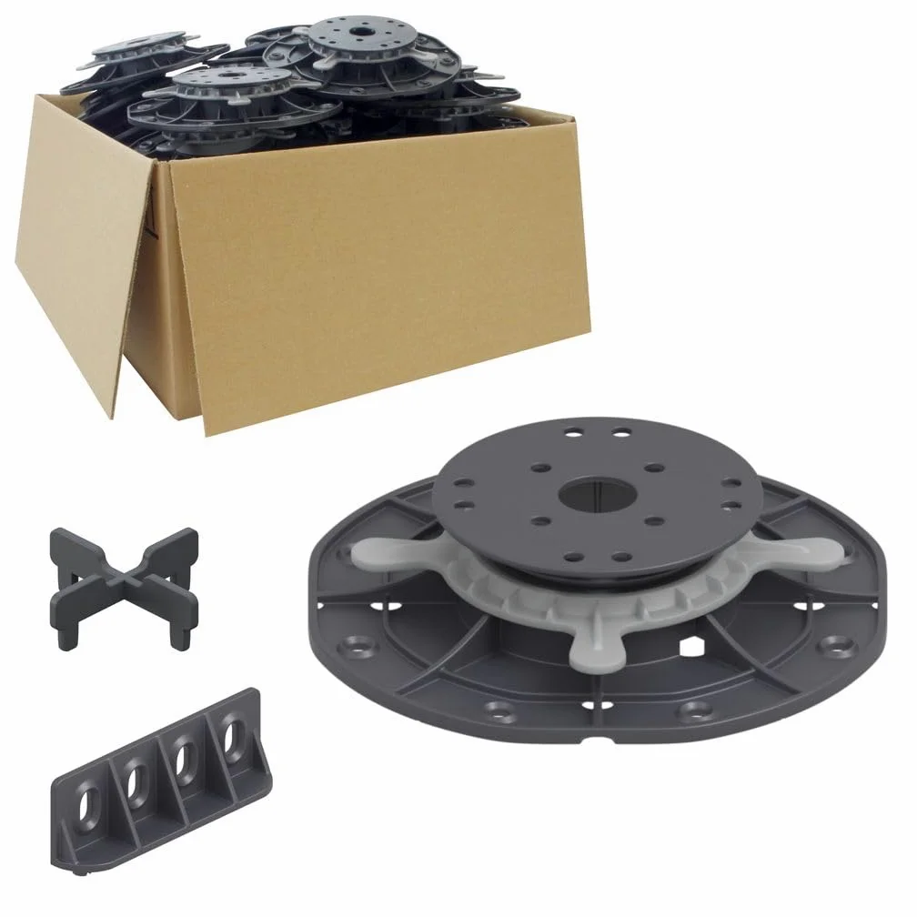 Trevendo Universal Base regolabile per lastre die pietra, assi di legno e WPC - Taglia M 30-45 mm, Confezione da 25