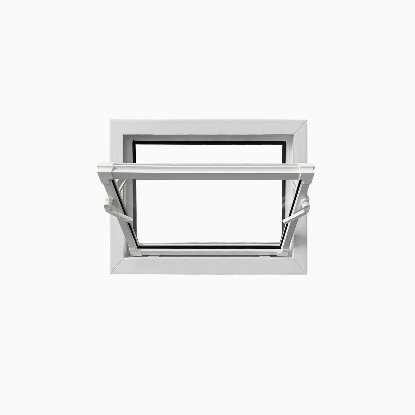 Finestra in PVC, a Ribalta e a Battente, Bianca, 60 x 40 cm (600 x 400 mm), Vetro Singolo – Finestra in PVC con funzione di ribalta e a battente, per ventilazione, scantinati