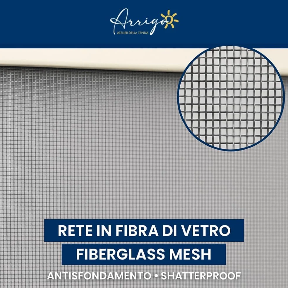 Zanzariera NEW JOLLY su Misura - Cassonetto Compatto da 40mm, Rete in Fibra di Vetro, Guida Bassa 4mm - Senza Barriere, Reversibile, Made in Italy - Ideale per Porte e Finestre