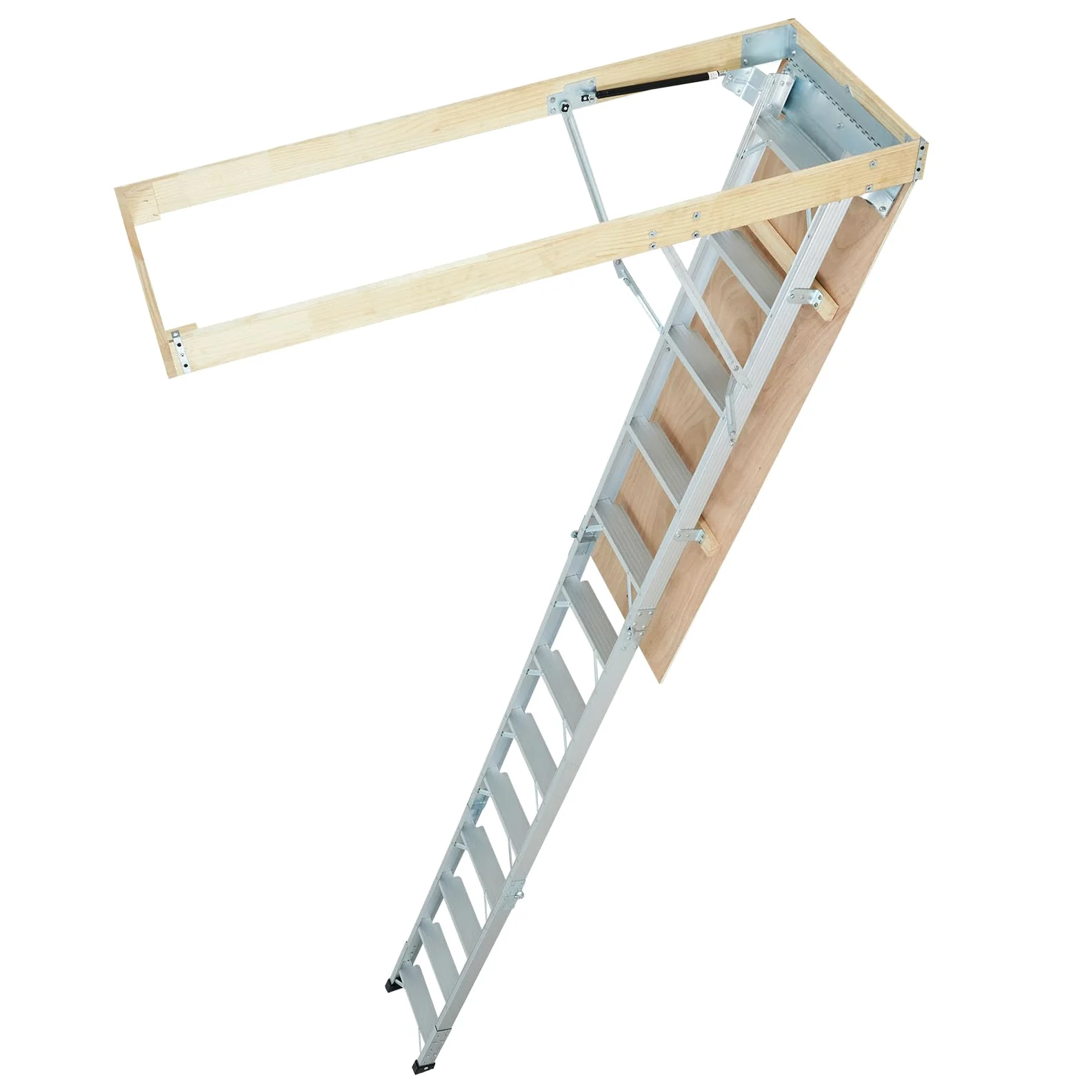 VEVOR Scaletta Pieghevole per Soffitta Scala in Alluminio Regolabile Capacità di Carico 158 kg 56x392 cm Estensione Multiuso Facile da Installare per Attico Ufficio Casa Altezza Applicabile 2,9-3,66 m