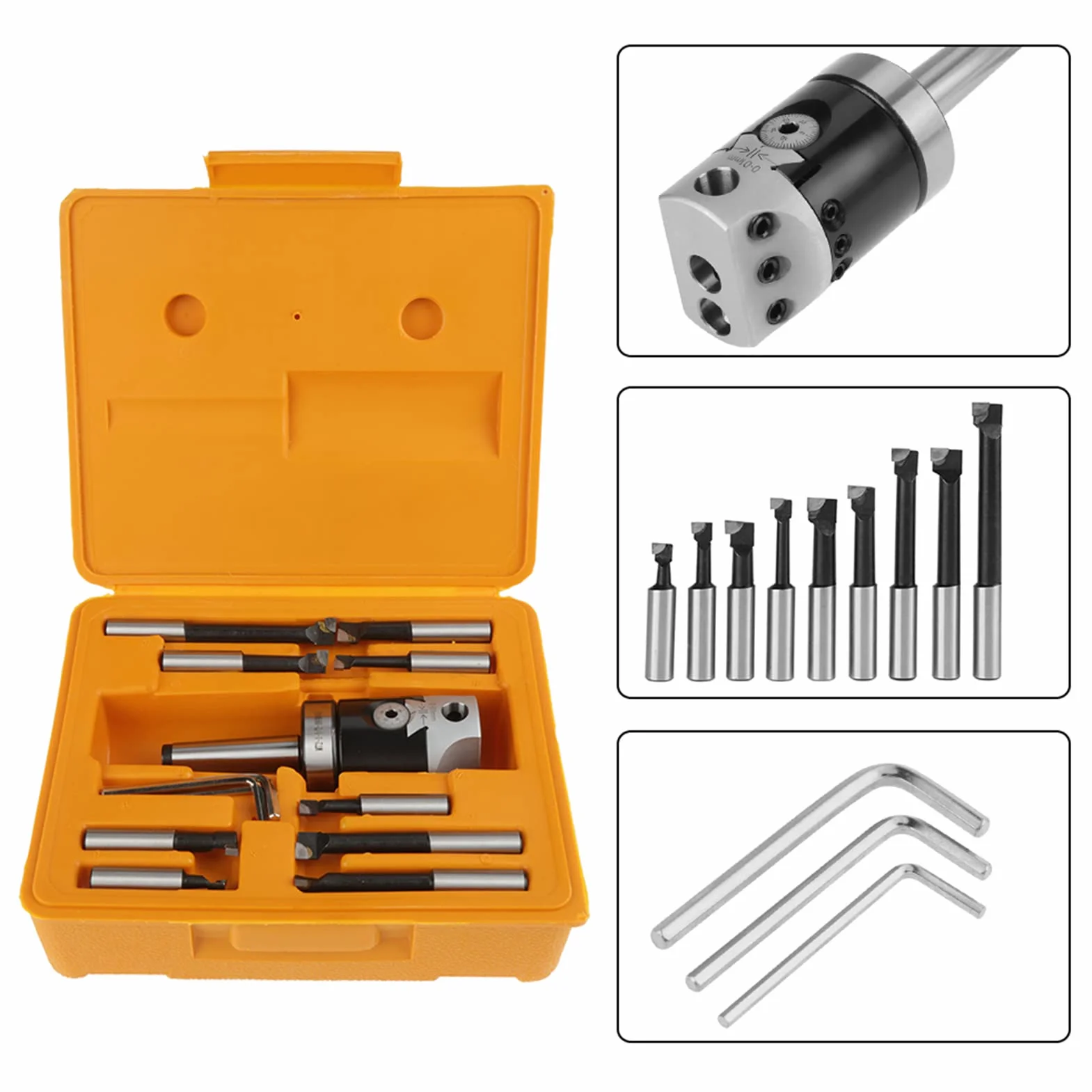 Testa alesatrice 50 mm utensile di tornitura barra utensile di tornitura con accessori per fresatrice per biella 9 pezzi 12 mm MT2 -M10 F1-12