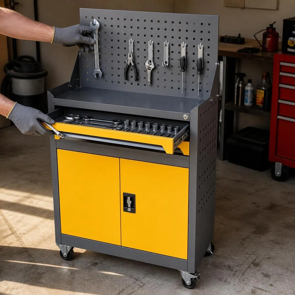 Carrello Portautensili Mobile, Giallo
