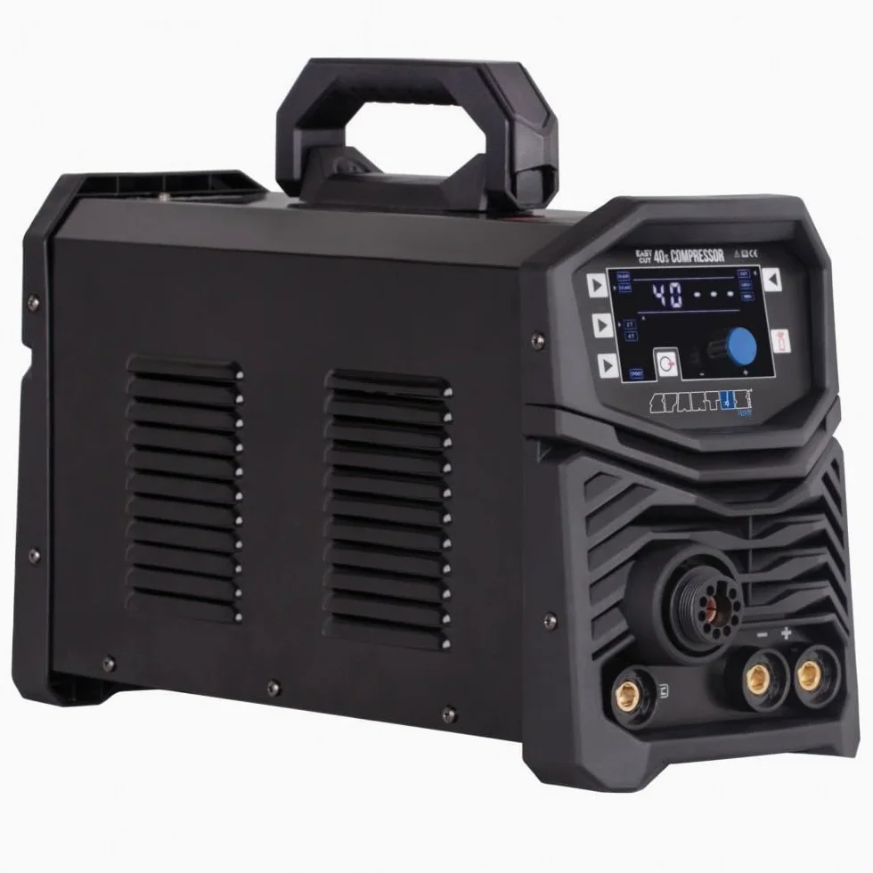 Spartus EasyCUT 40s Compressor - Taglierina al plasma inverter con compressore integrato e accensione pilota per un taglio preciso di metallo fino a 20 mm - 40 A potenza, 230 V